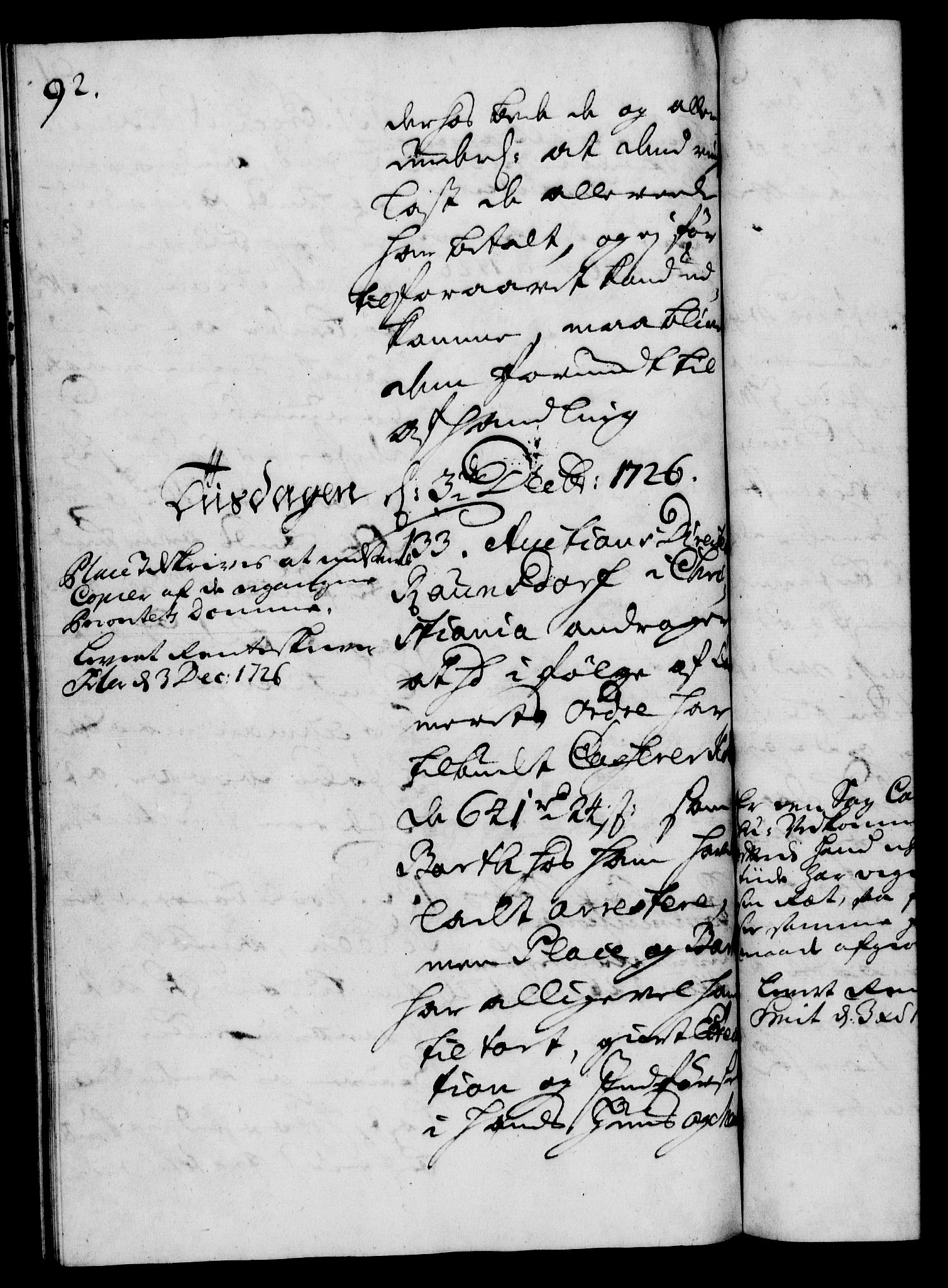Rentekammeret, Kammerkanselliet, RA/EA-3111/G/Gh/Gha/L0009: Norsk ekstraktmemorialprotokoll (merket RK 53.54), 1726-1728, p. 92