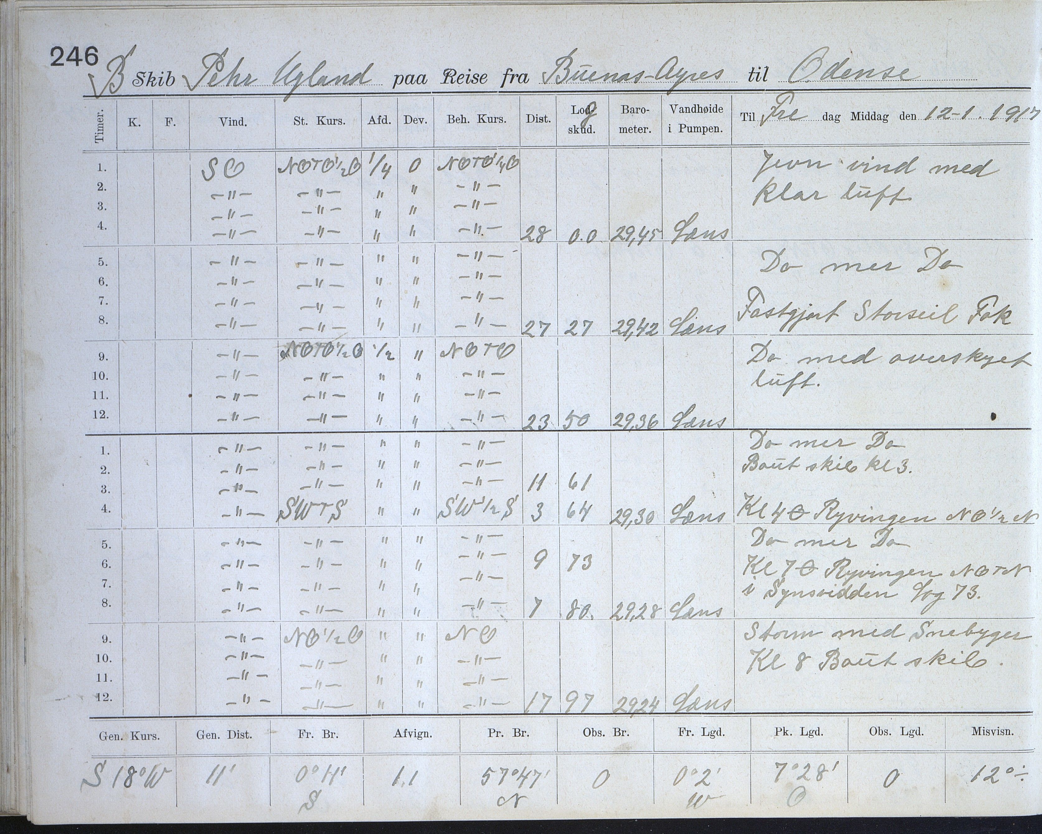 Fartøysarkivet, AAKS/PA-1934/F/L0272: Pehr Ugland (bark), 1891-1929, p. 246