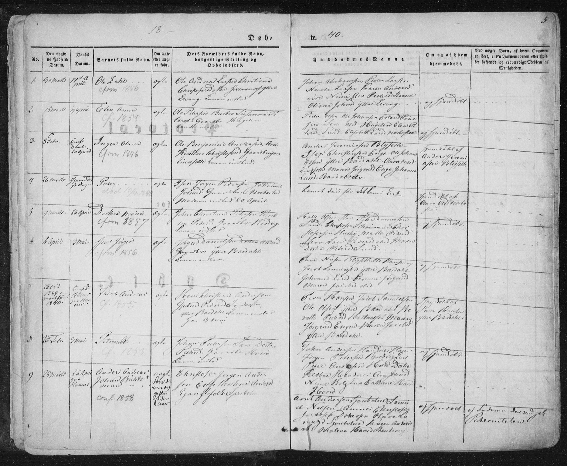 Ministerialprotokoller, klokkerbøker og fødselsregistre - Nordland, AV/SAT-A-1459/838/L0549: Parish register (official) no. 838A07, 1840-1854, p. 5