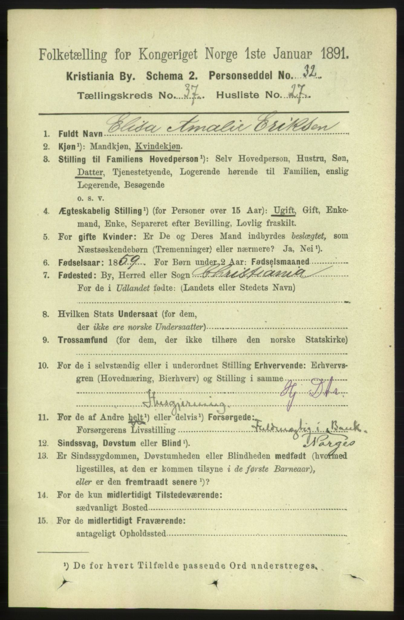 RA, 1891 census for 0301 Kristiania, 1891, p. 21122