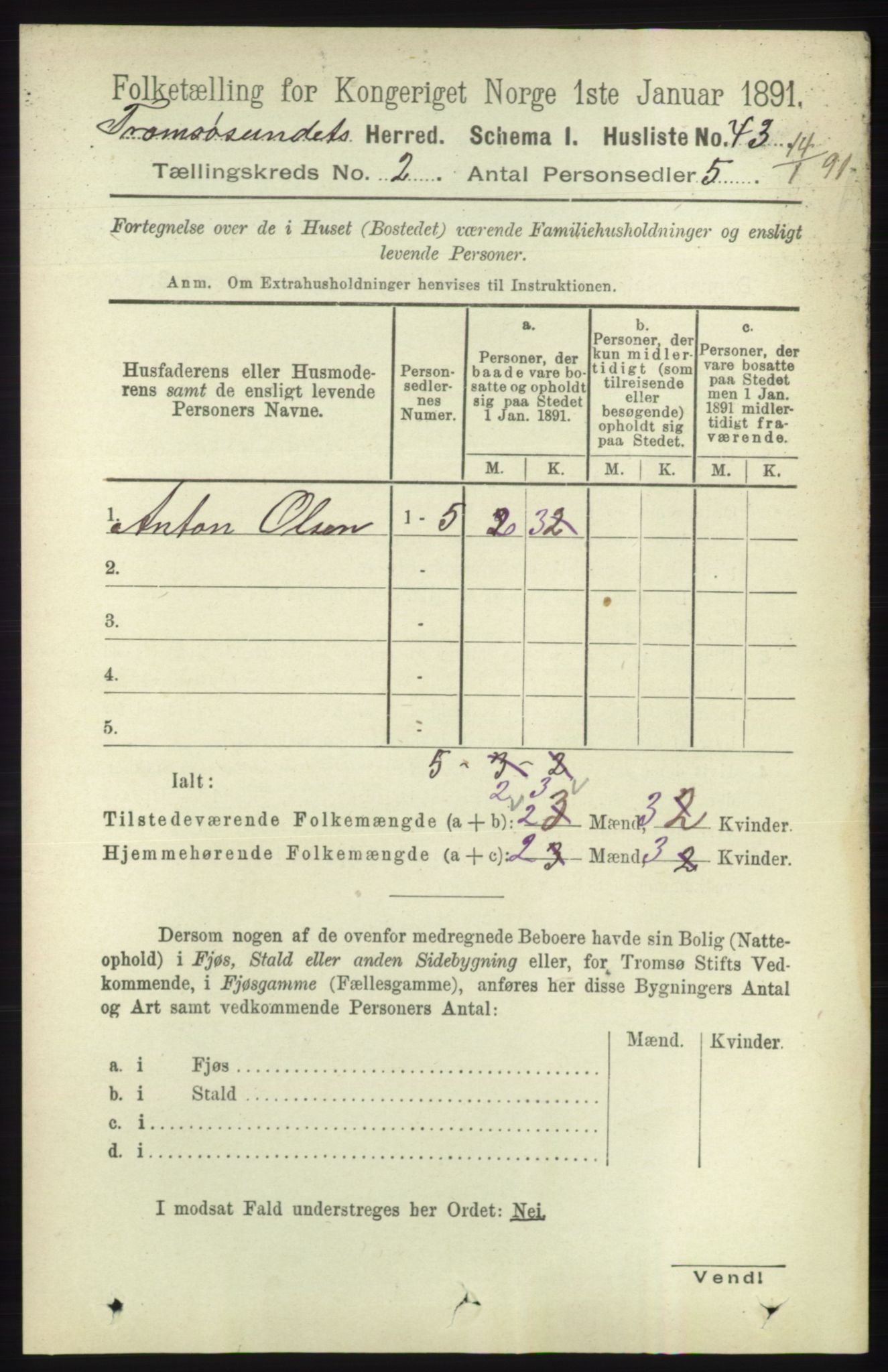 RA, 1891 census for 1934 Tromsøysund, 1891, p. 555