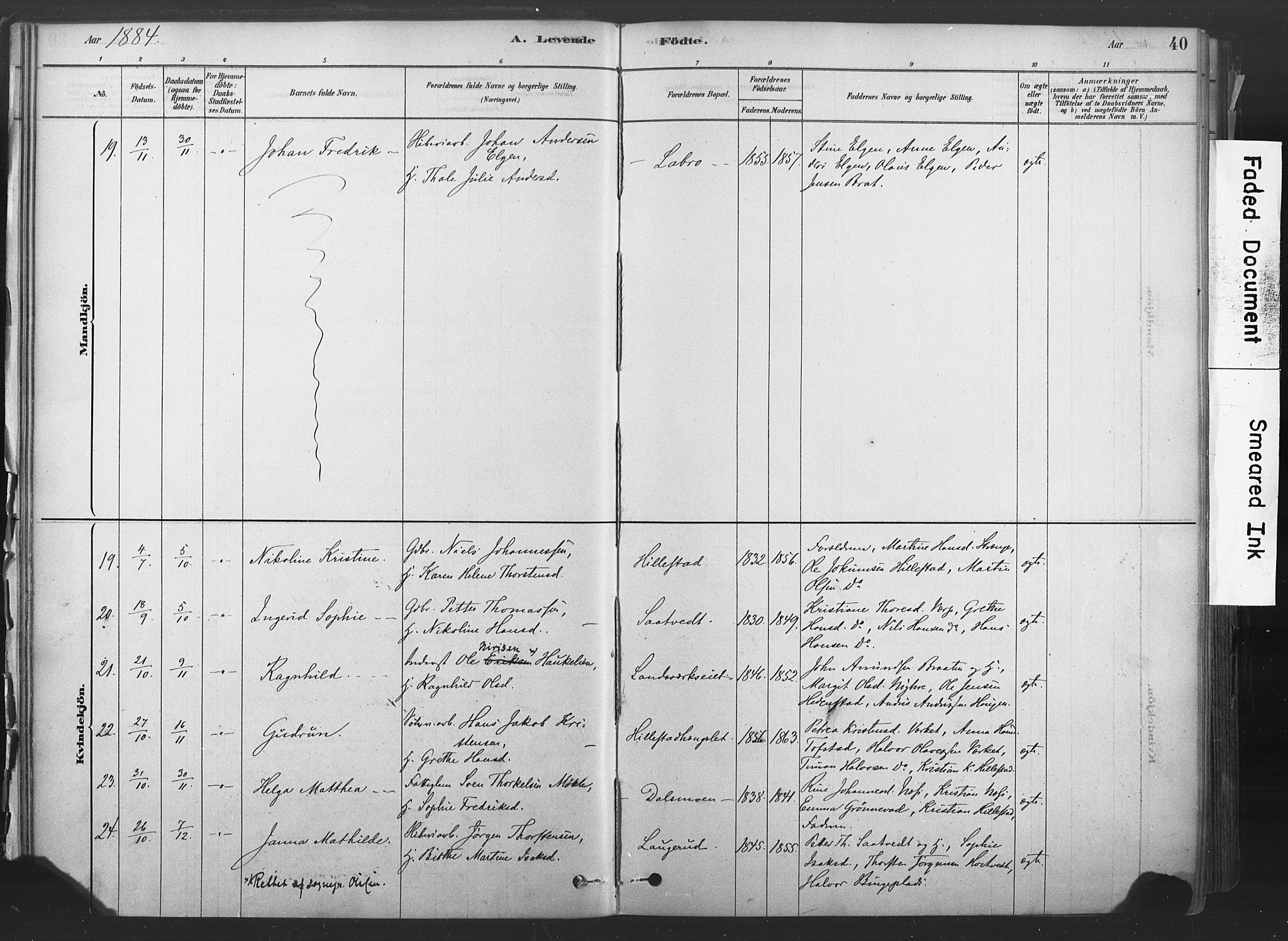 Sandsvær kirkebøker, AV/SAKO-A-244/F/Fd/L0001: Parish register (official) no. IV 1, 1878-1906, p. 40