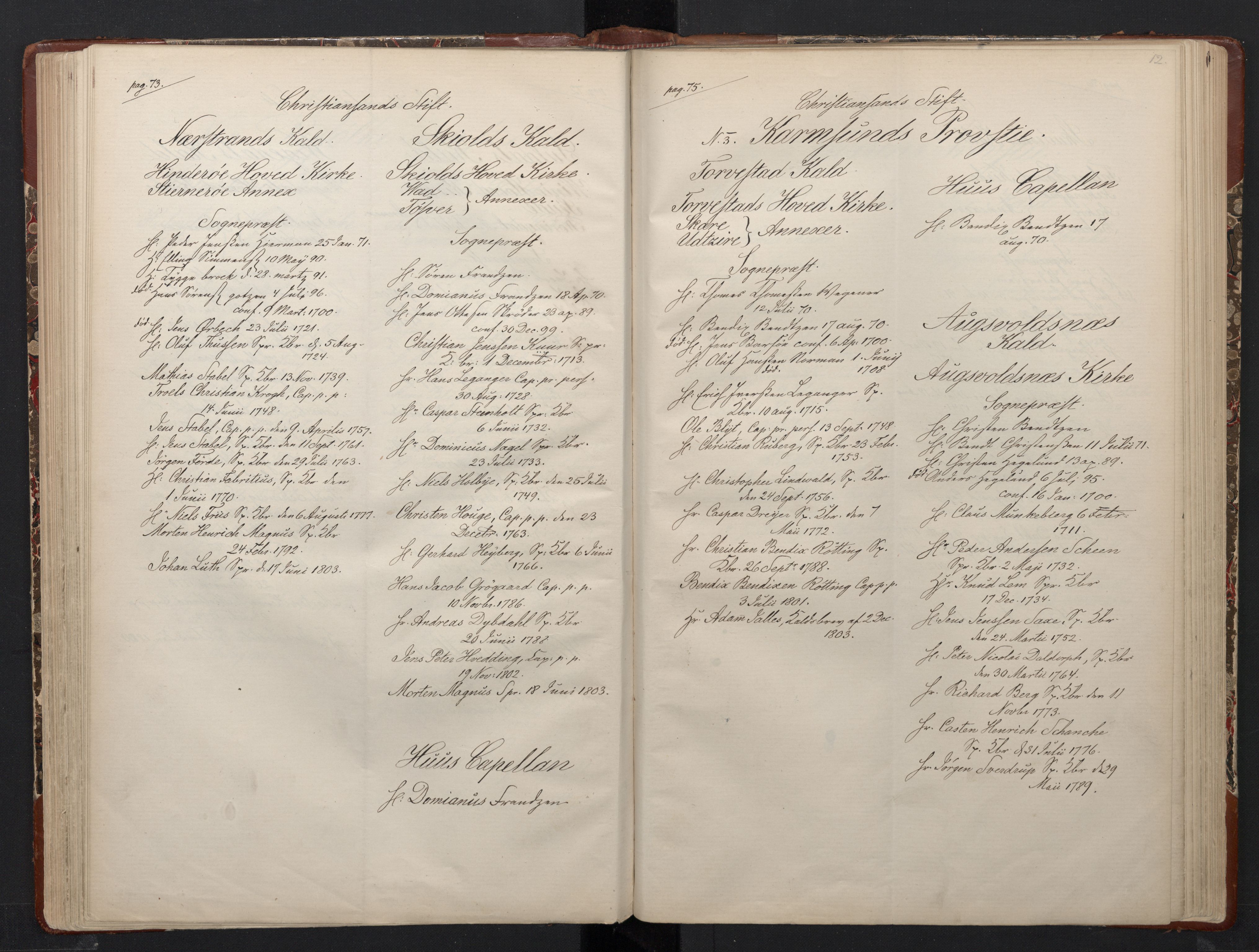 Avskriftsamlingen, AV/RA-EA-4022/F/Fa/L0102: Fortegnelse over prestekallene og over bestallinger for prester i Norge fra slutten av 17. århundre inntil året 1800, 1670-1804, p. 71