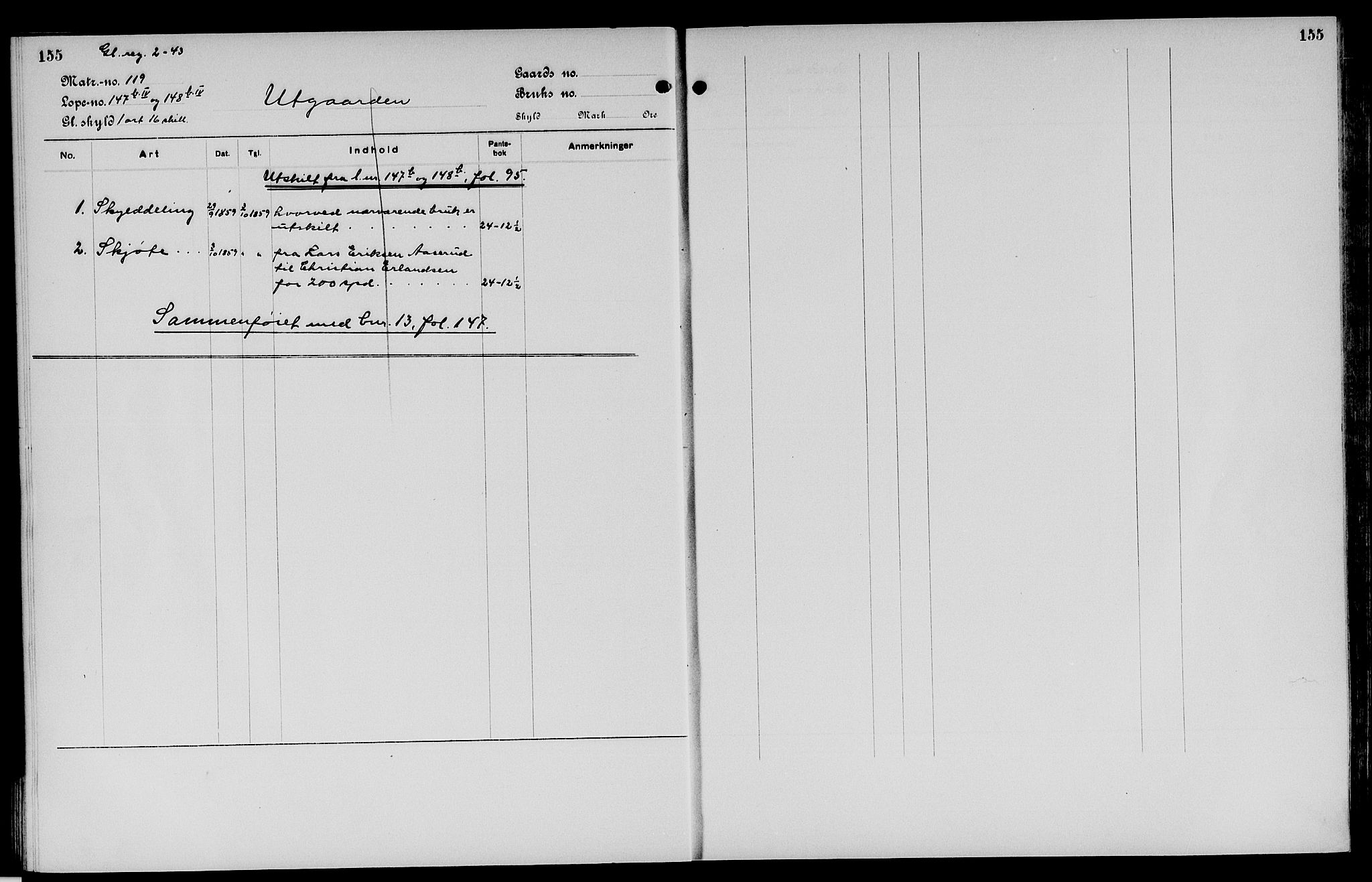 Vinger og Odal sorenskriveri, SAH/TING-022/H/Ha/Hac/Hacc/L0009: Mortgage register no. 3.9, 1923, p. 155