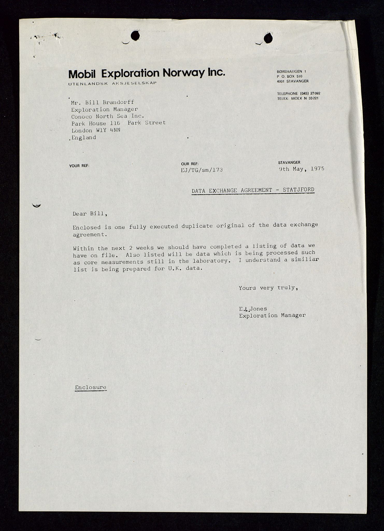 Pa 1578 - Mobil Exploration Norway Incorporated, AV/SAST-A-102024/4/D/Da/L0115: S.E. Smith - Sak og korrespondanse, 1974-1981, p. 444