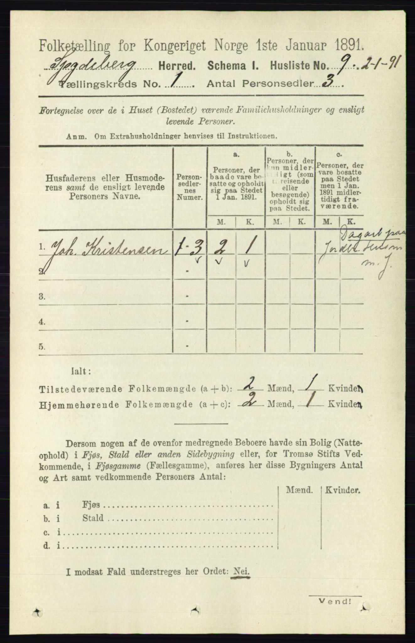 RA, 1891 census for 0123 Spydeberg, 1891, p. 44