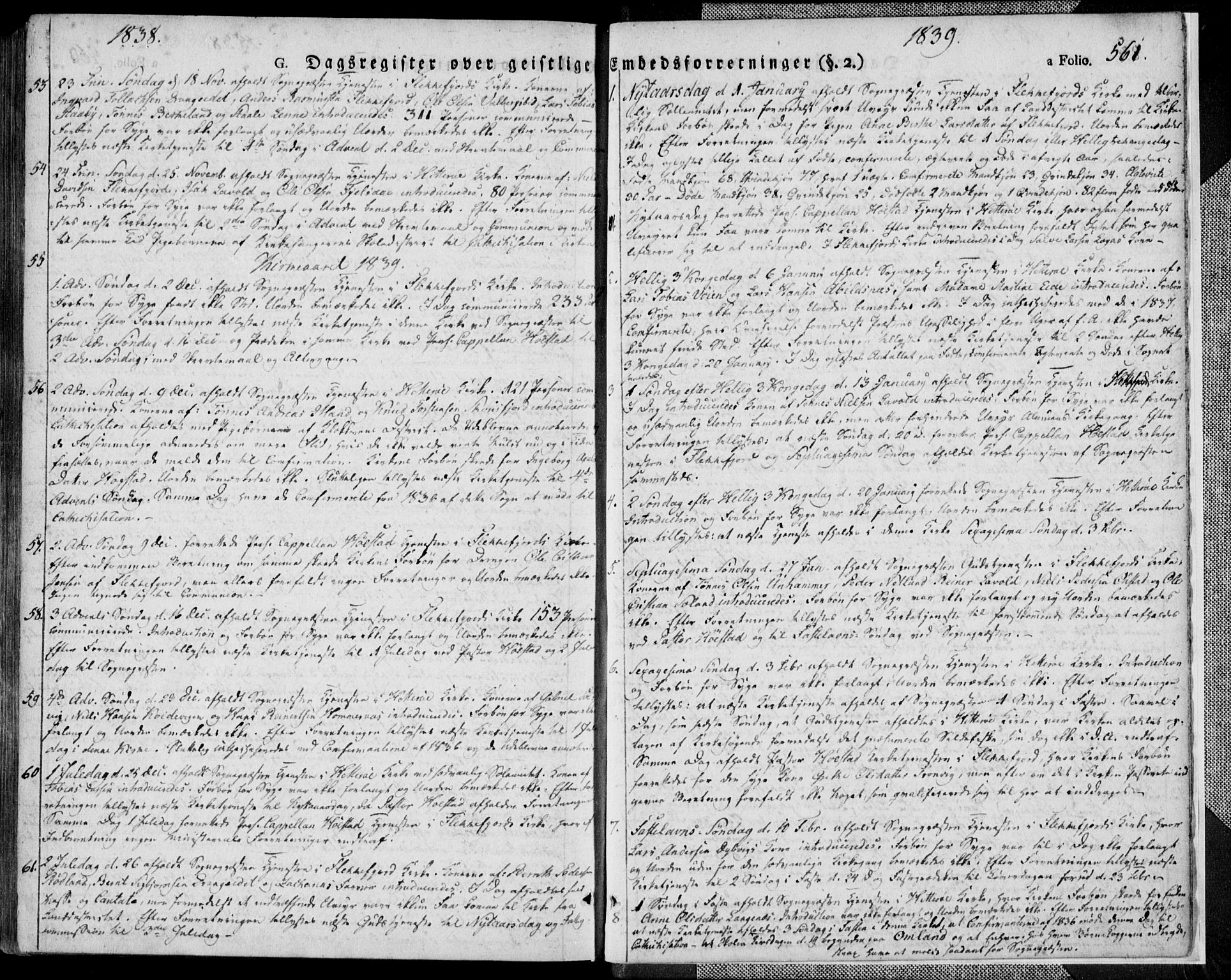 Flekkefjord sokneprestkontor, SAK/1111-0012/F/Fa/Fac/L0003: Parish register (official) no. A 3, 1826-1841, p. 561