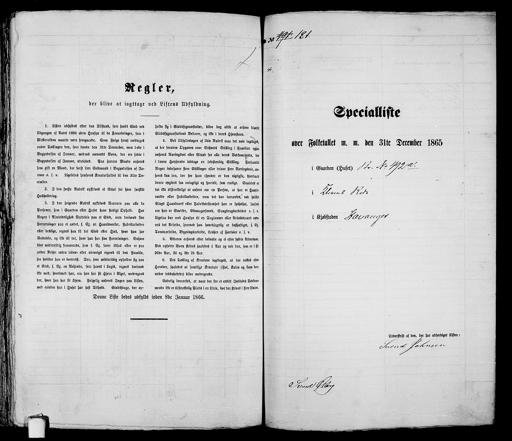 RA, 1865 census for Stavanger, 1865, p. 386