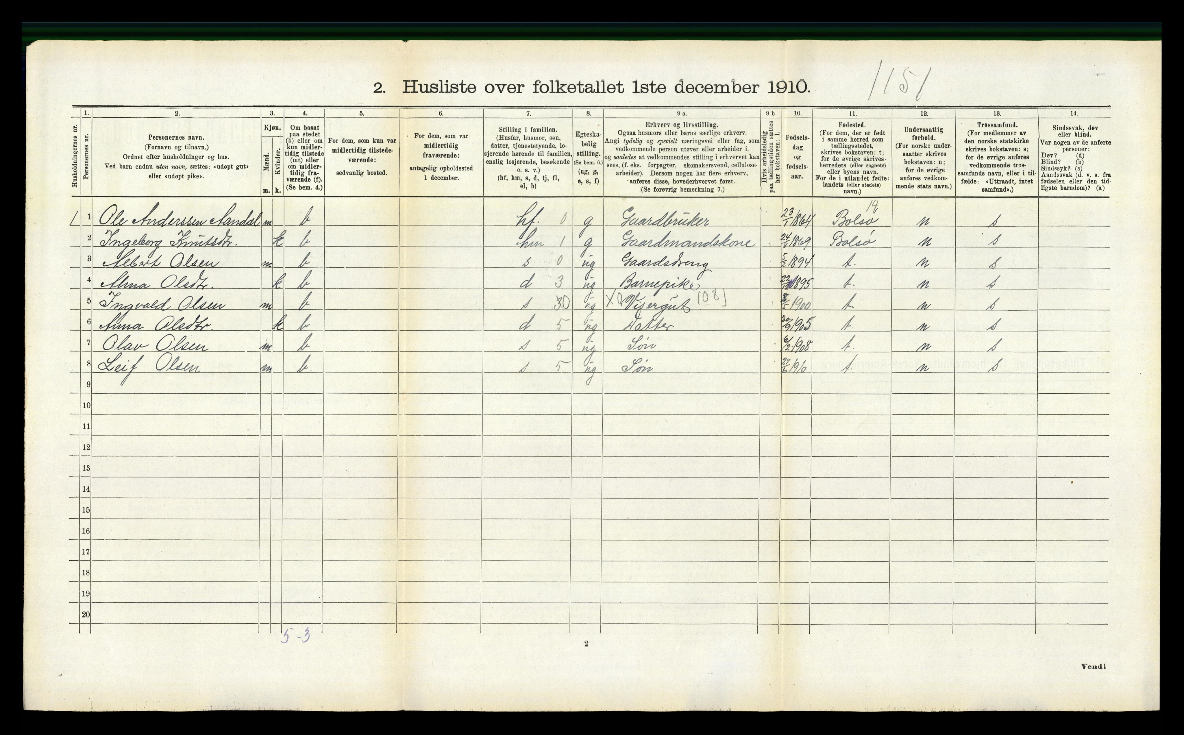 RA, 1910 census for Øre, 1910, p. 508