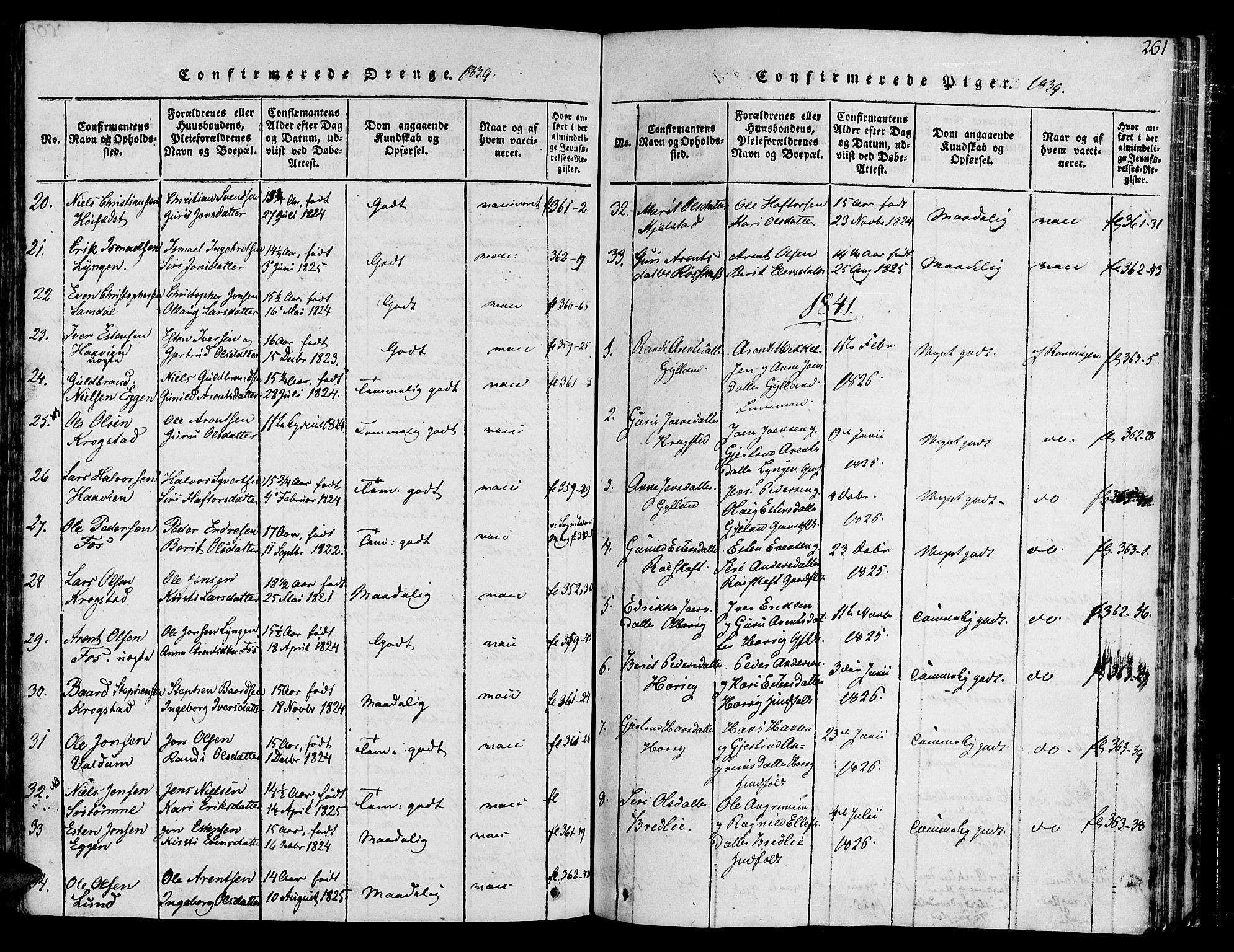 Ministerialprotokoller, klokkerbøker og fødselsregistre - Sør-Trøndelag, SAT/A-1456/692/L1102: Parish register (official) no. 692A02, 1816-1842, p. 261
