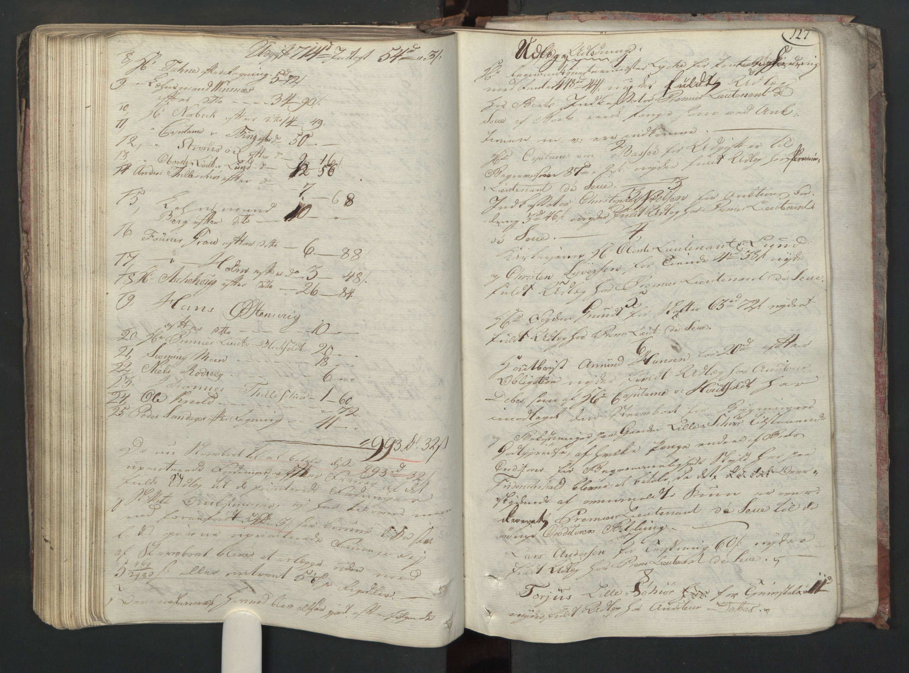 Forsvaret, Generalauditøren, AV/RA-RAFA-1772/F/Fj/Fjc/L0009: Skifteprotokol for det søndenfjeldske inf. reg.s nationale batailloner, 1789-1807, p. 126b-127a
