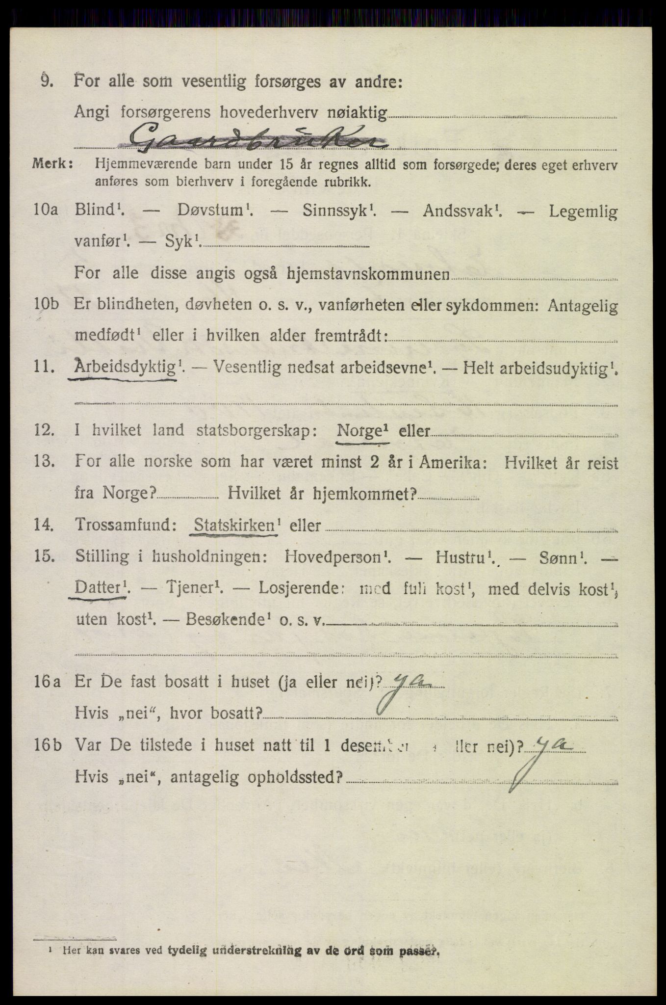 SAH, 1920 census for Etnedal, 1920, p. 1993