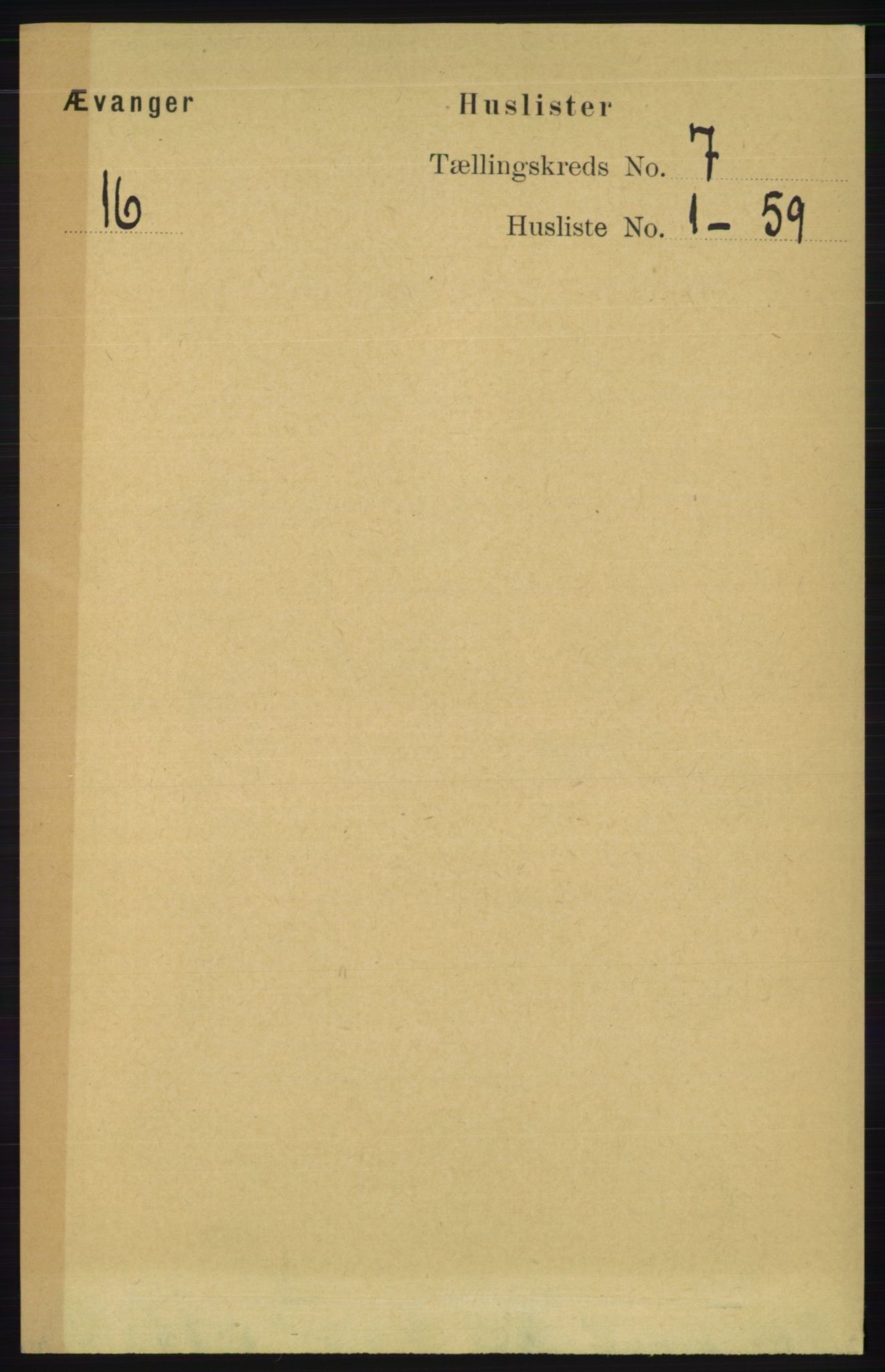 RA, 1891 census for 1237 Evanger, 1891, p. 1810
