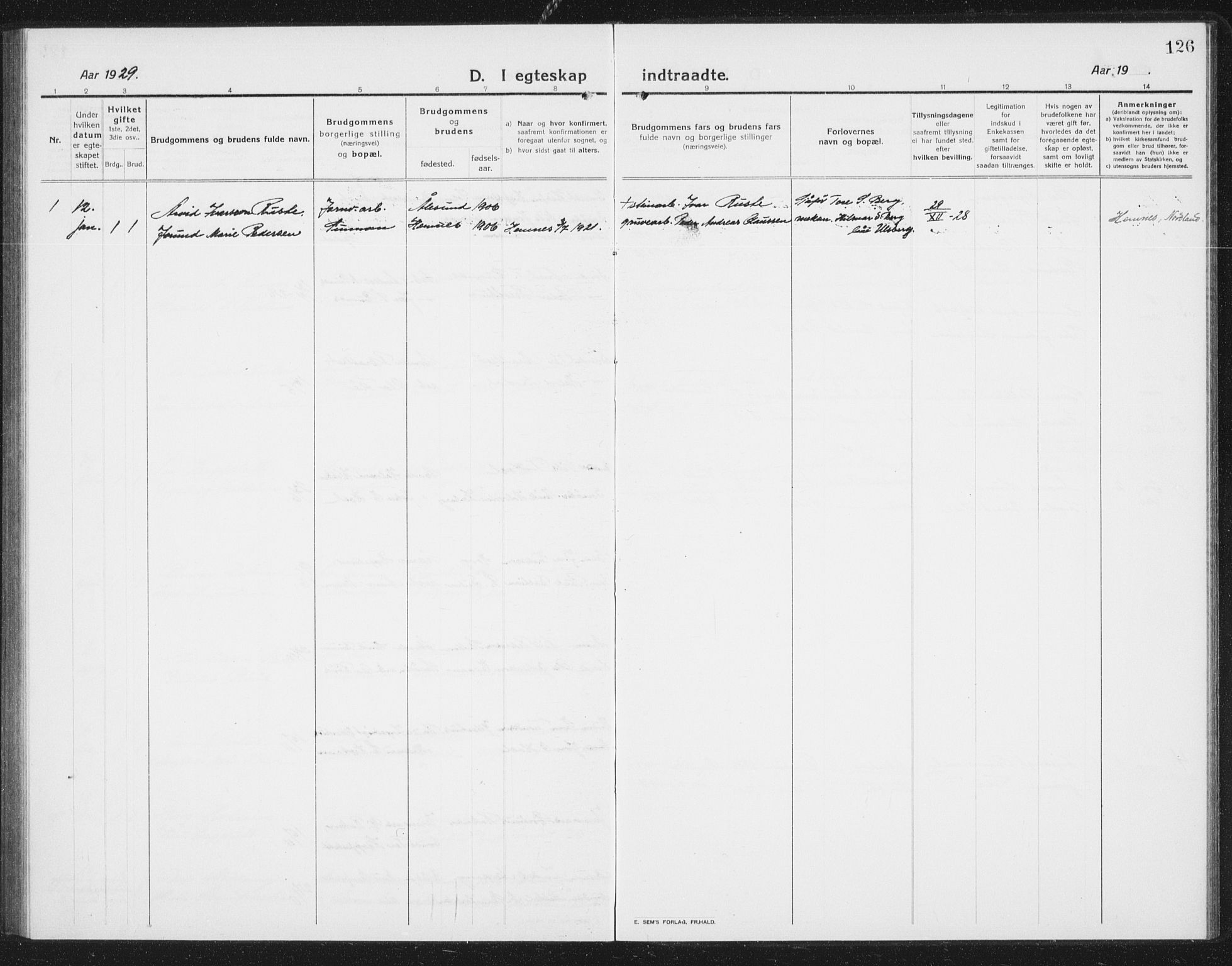 Ministerialprotokoller, klokkerbøker og fødselsregistre - Sør-Trøndelag, SAT/A-1456/675/L0888: Parish register (copy) no. 675C01, 1913-1935, p. 126