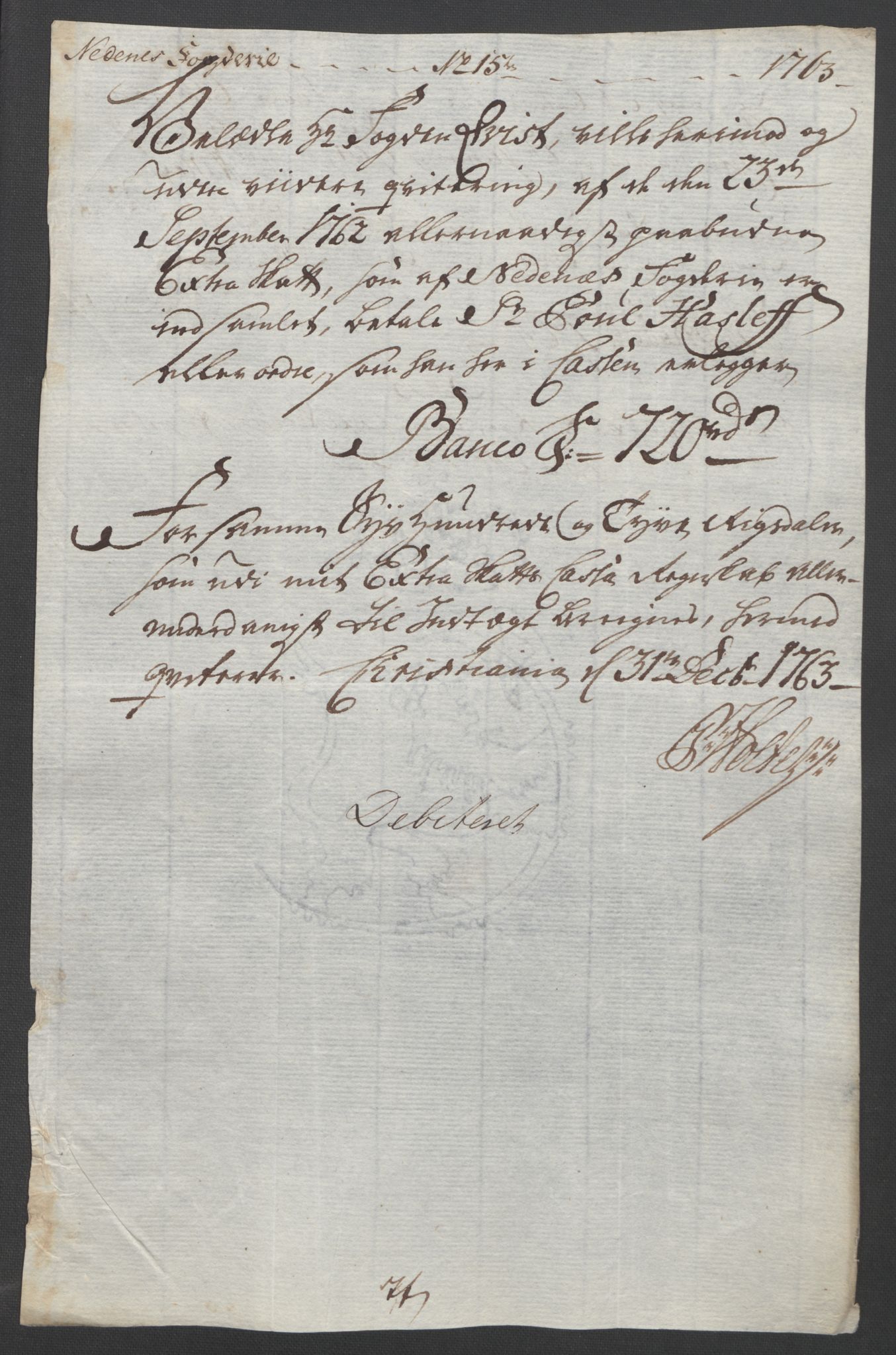 Rentekammeret inntil 1814, Reviderte regnskaper, Fogderegnskap, AV/RA-EA-4092/R39/L2424: Ekstraskatten Nedenes, 1762-1767, p. 62