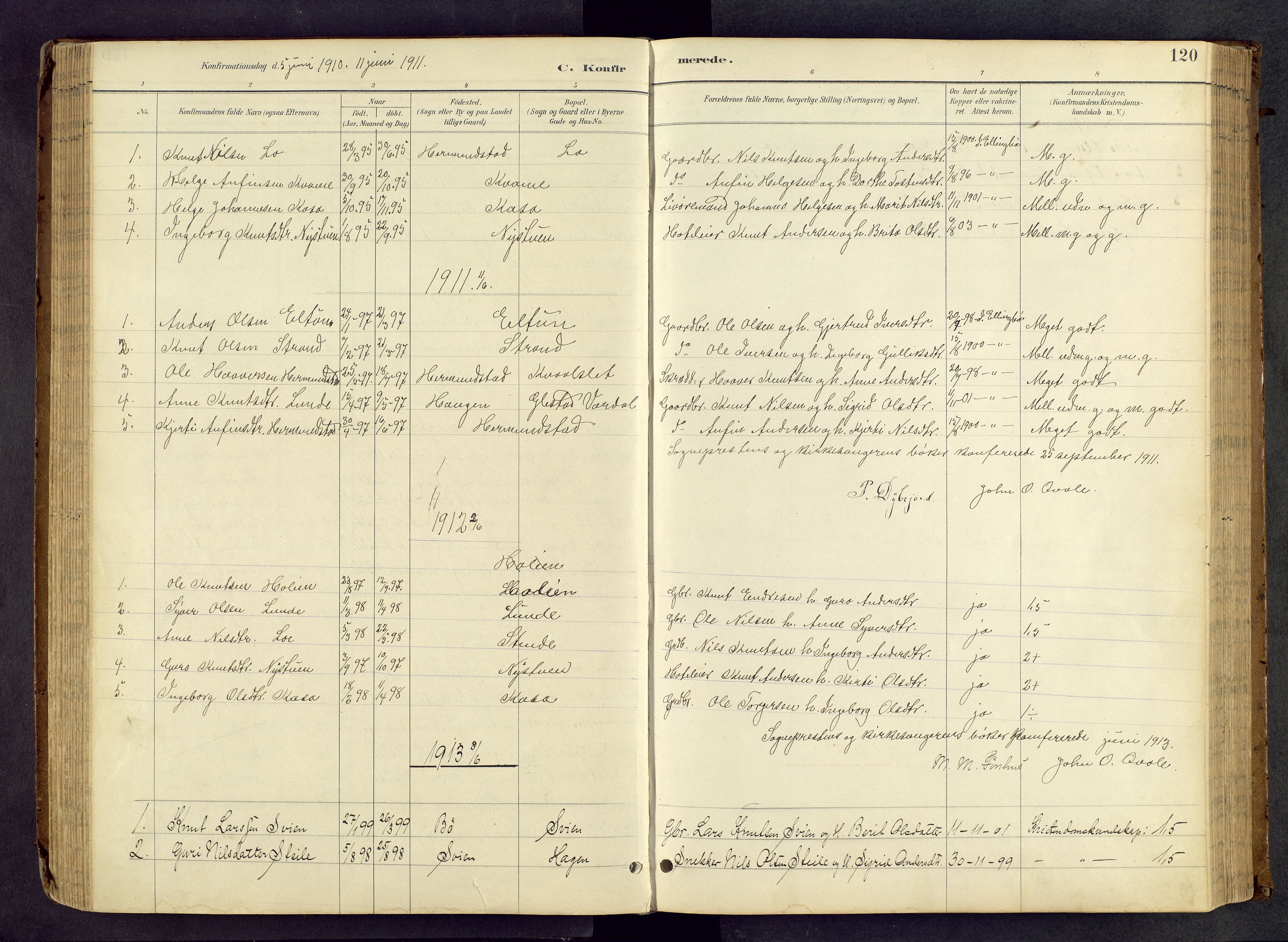 Vang prestekontor, Valdres, SAH/PREST-140/H/Hb/L0005: Parish register (copy) no. 5, 1889-1945, p. 120