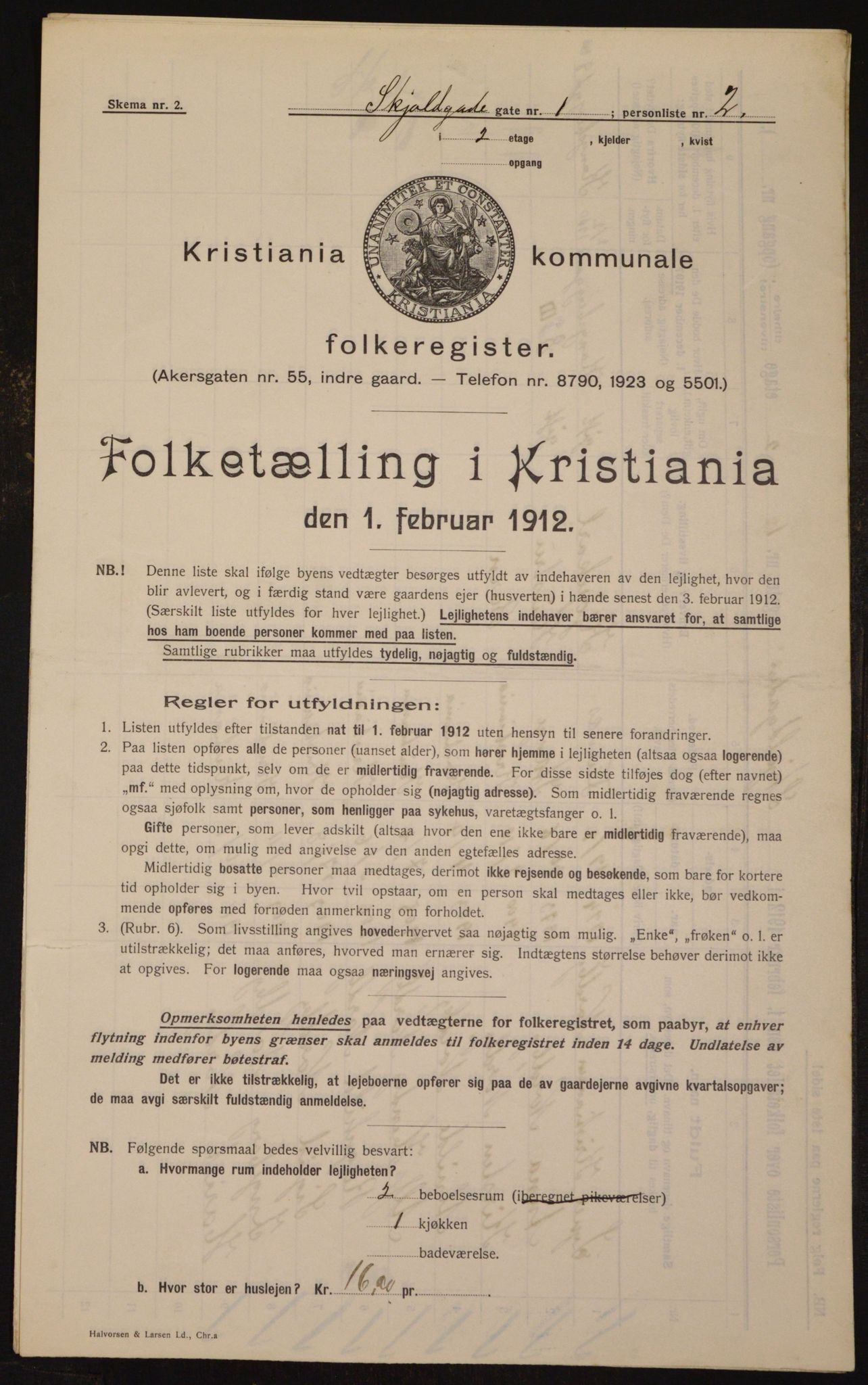 OBA, Municipal Census 1912 for Kristiania, 1912, p. 96455