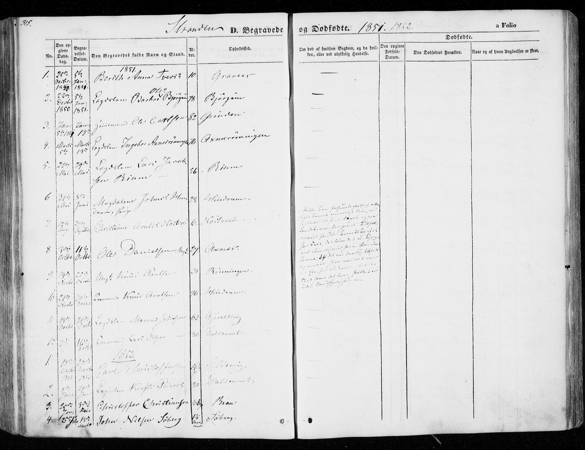 Ministerialprotokoller, klokkerbøker og fødselsregistre - Nord-Trøndelag, SAT/A-1458/701/L0007: Parish register (official) no. 701A07 /2, 1842-1854, p. 315