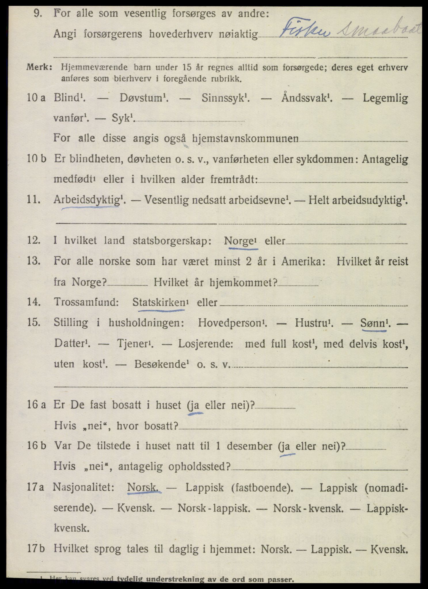 SAT, 1920 census for Dønnes, 1920, p. 2745