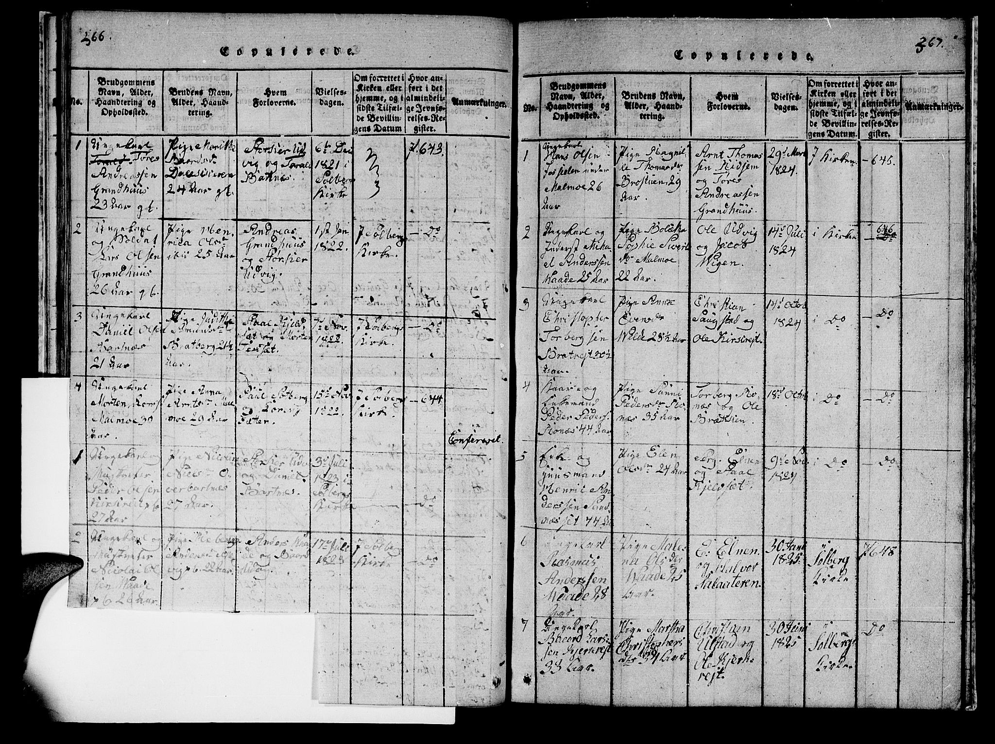 Ministerialprotokoller, klokkerbøker og fødselsregistre - Nord-Trøndelag, AV/SAT-A-1458/745/L0433: Parish register (copy) no. 745C02, 1817-1825, p. 266-267