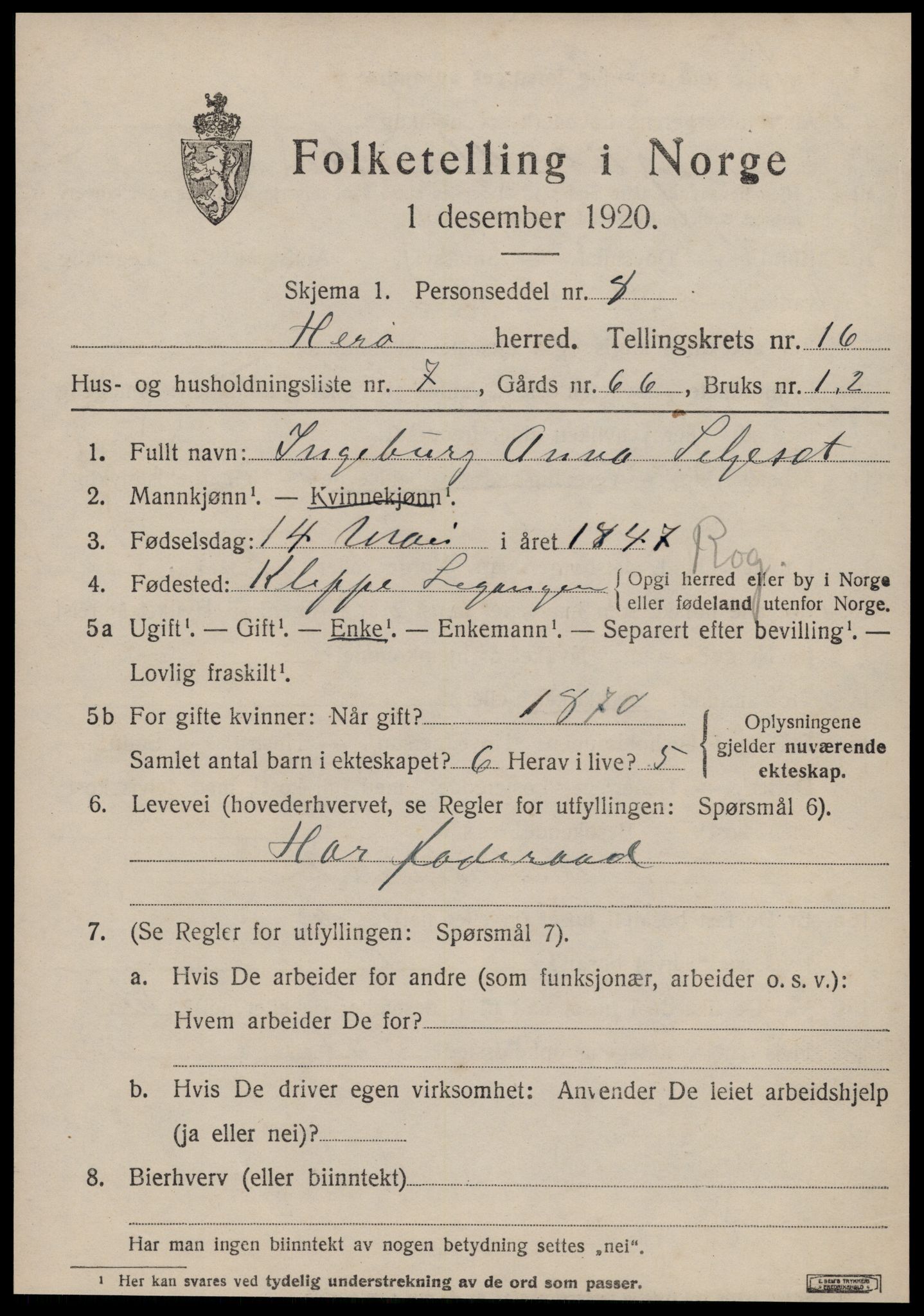 SAT, 1920 census for Herøy (MR), 1920, p. 10349