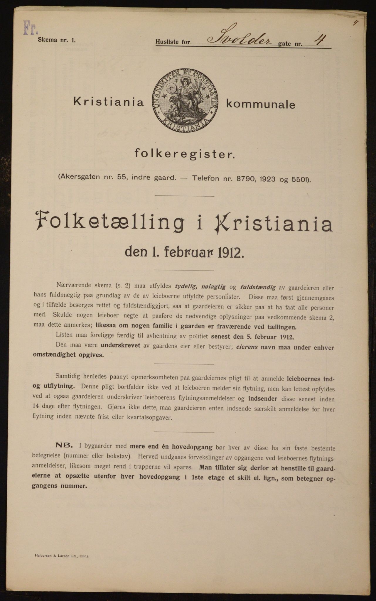 OBA, Municipal Census 1912 for Kristiania, 1912, p. 106279