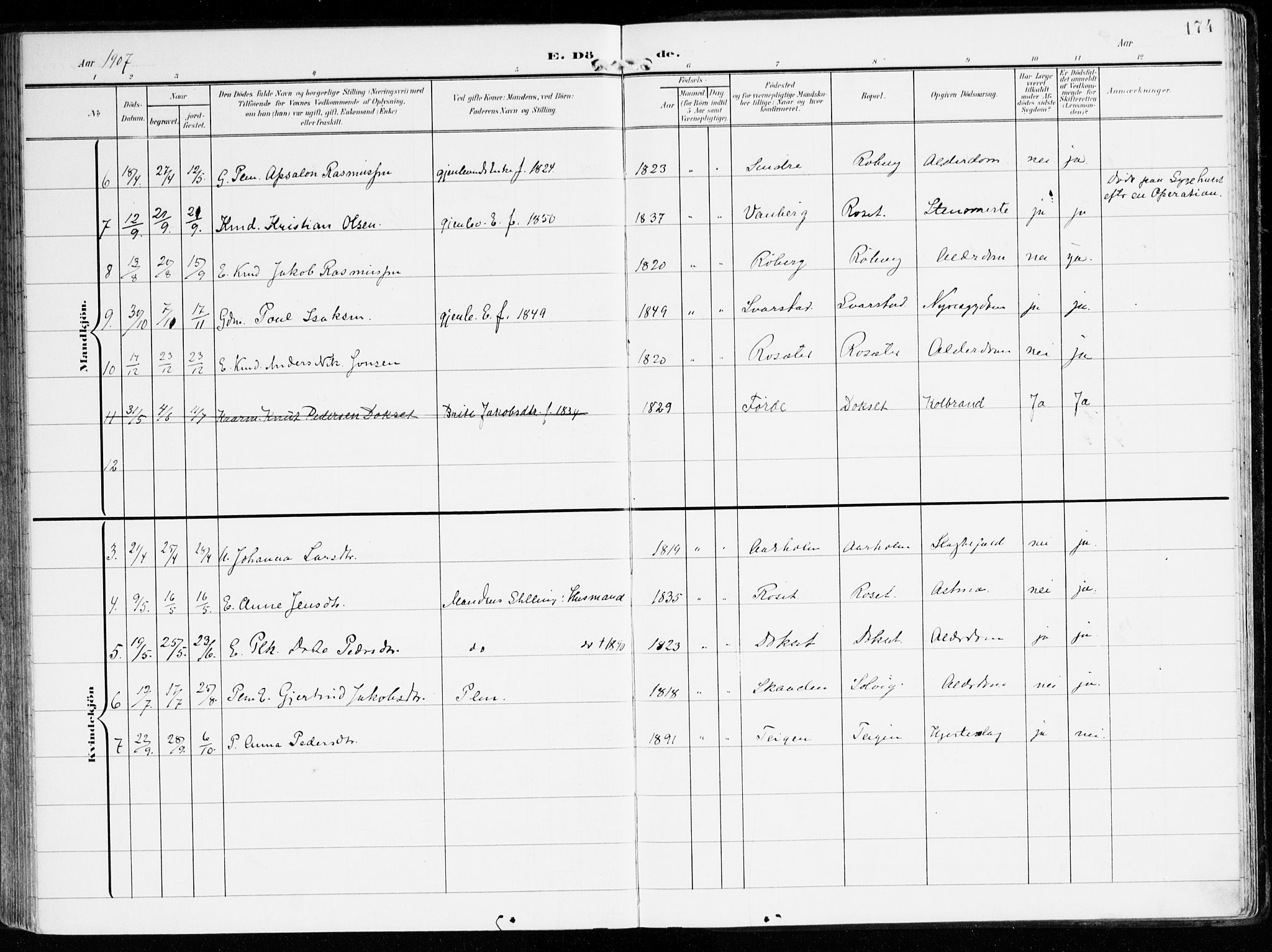 Innvik sokneprestembete, AV/SAB-A-80501: Parish register (official) no. B 2, 1903-1929, p. 174