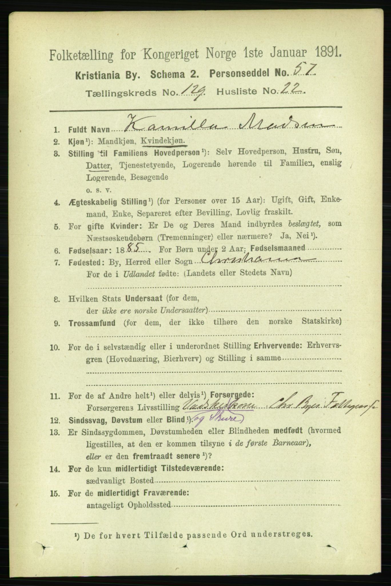 RA, 1891 census for 0301 Kristiania, 1891, p. 69893