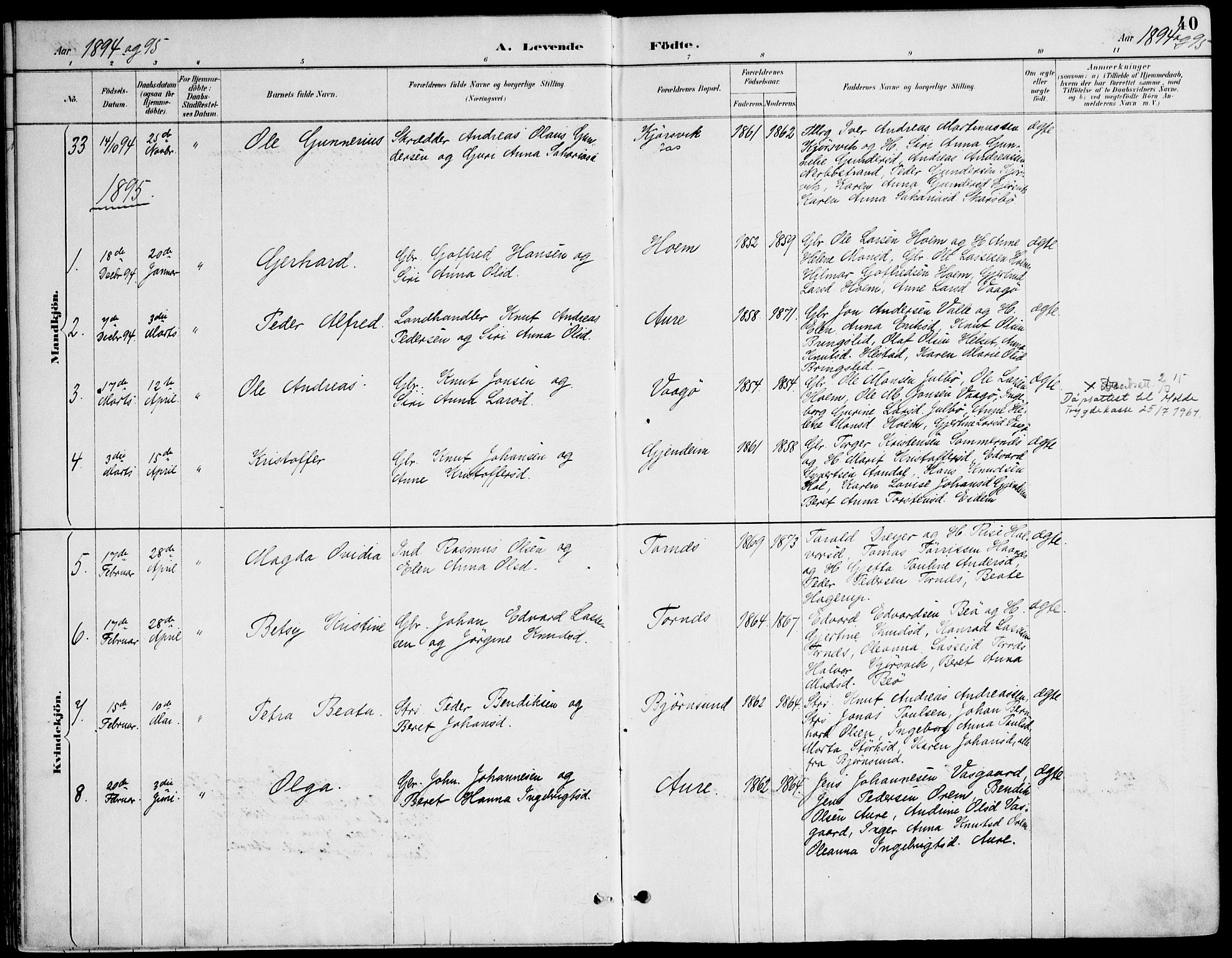 Ministerialprotokoller, klokkerbøker og fødselsregistre - Møre og Romsdal, AV/SAT-A-1454/565/L0750: Parish register (official) no. 565A04, 1887-1905, p. 40