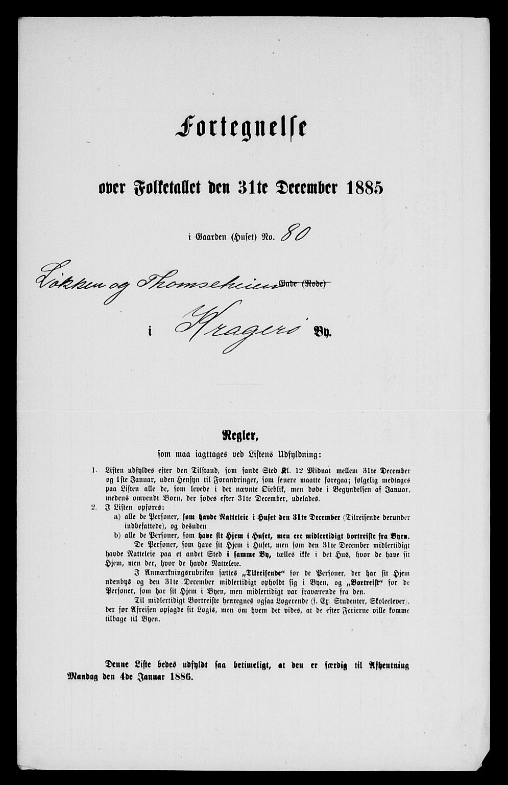 SAKO, 1885 census for 0801 Kragerø, 1885, p. 813
