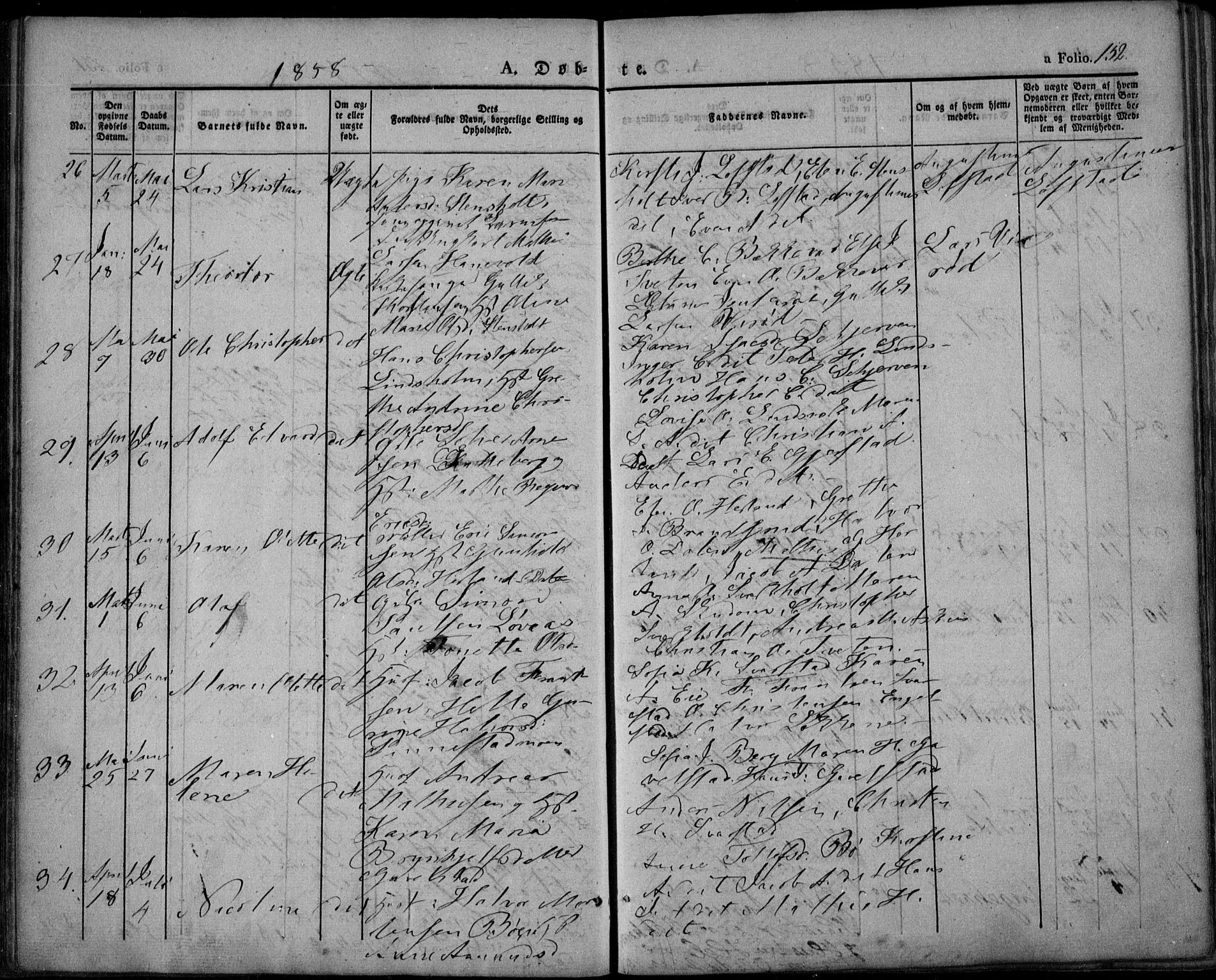 Lardal kirkebøker, AV/SAKO-A-350/F/Fa/L0006: Parish register (official) no. I 6, 1835-1860, p. 152