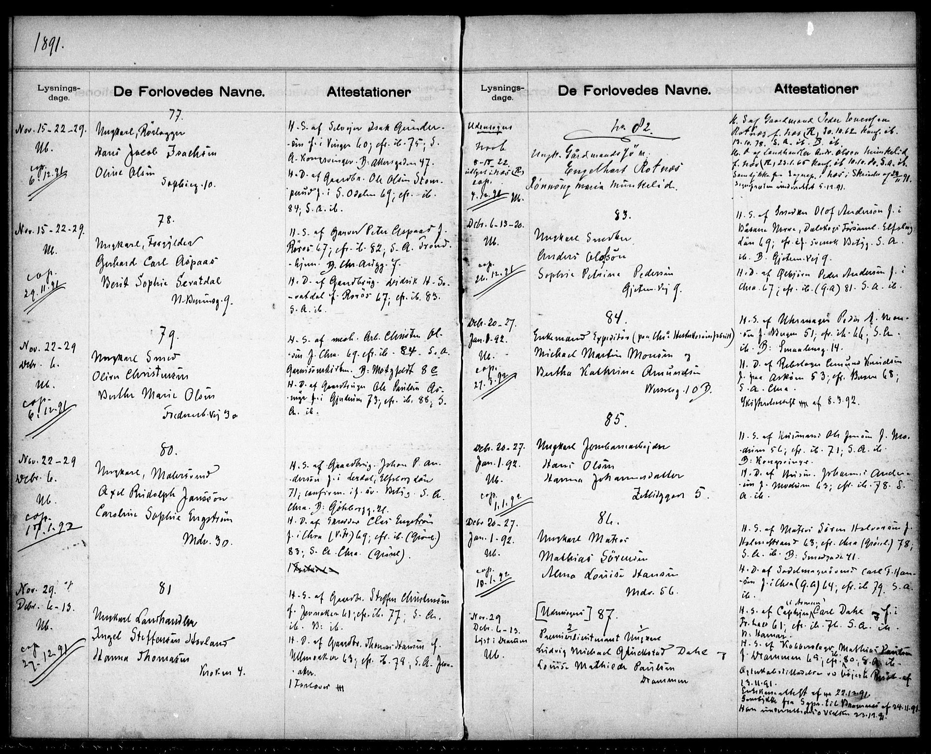Gamle Aker prestekontor Kirkebøker, AV/SAO-A-10617a/H/L0002: Banns register no. 2, 1890-1900