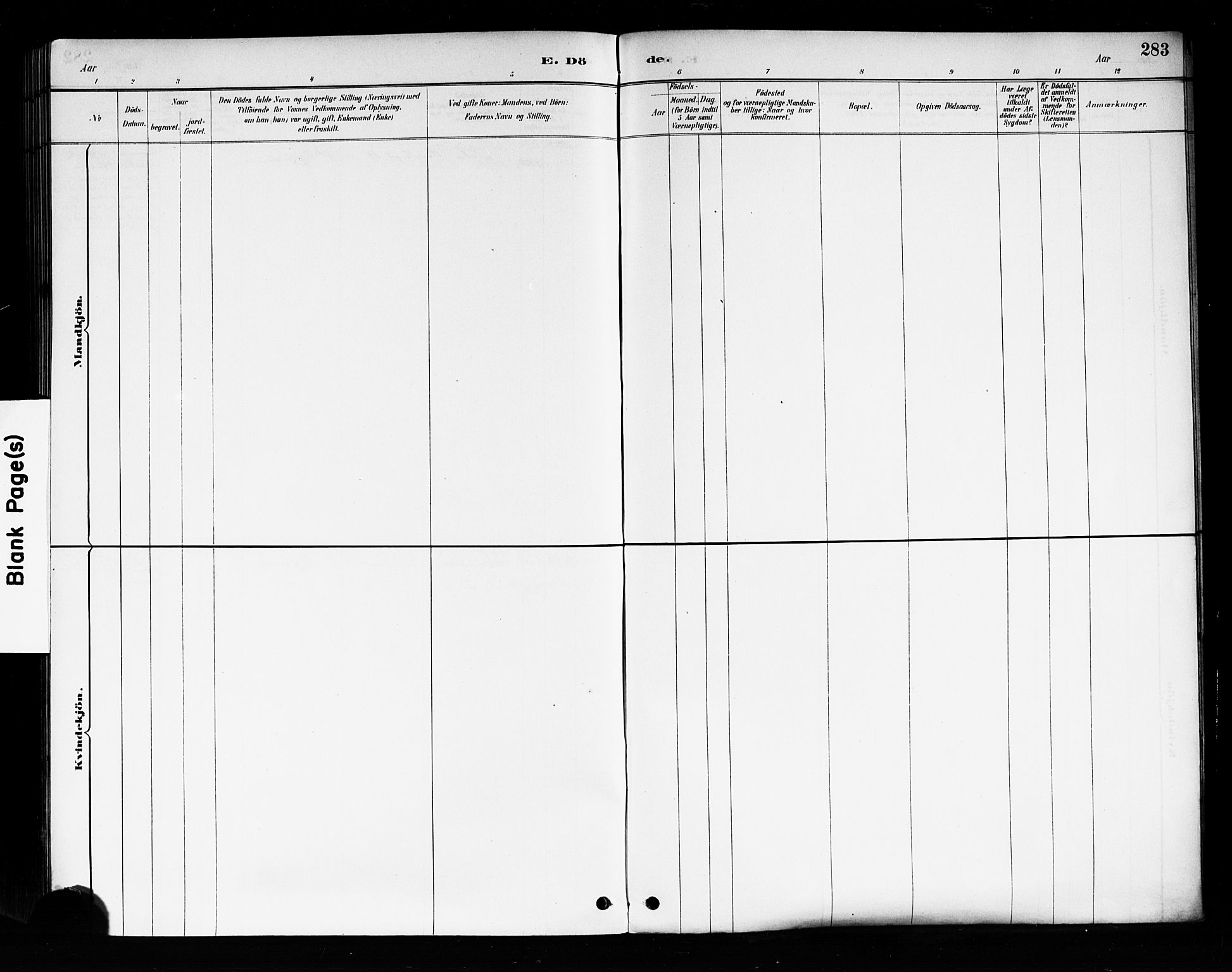 Trefoldighet prestekontor Kirkebøker, AV/SAO-A-10882/F/Fd/L0003: Parish register (official) no. IV 3, 1885-1896, p. 283