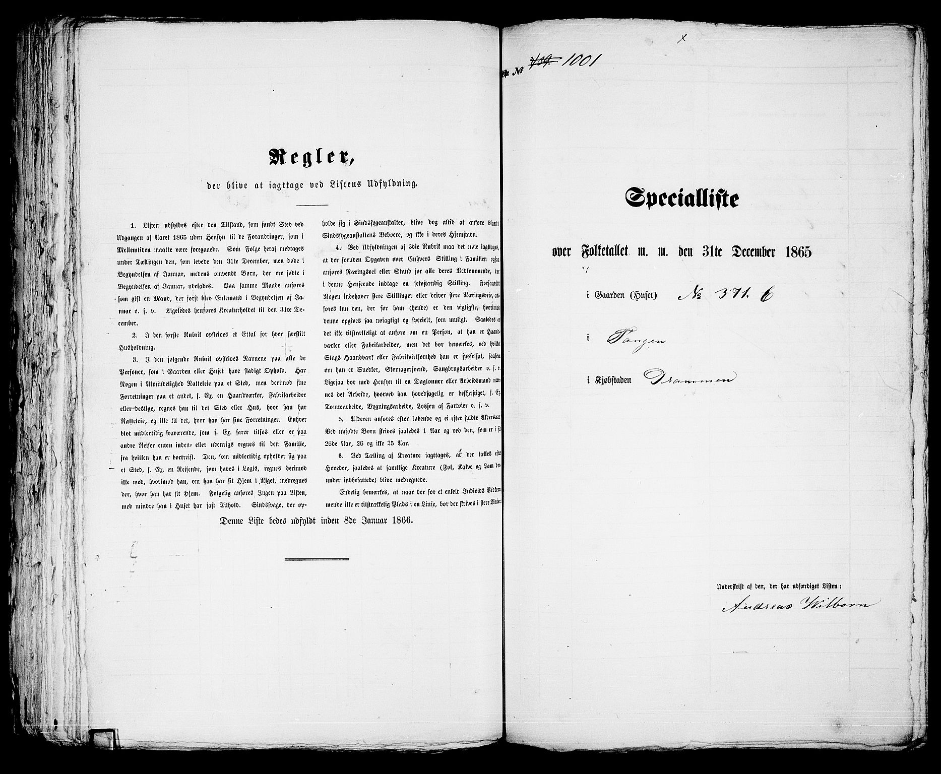 RA, 1865 census for Strømsø in Drammen, 1865, p. 823