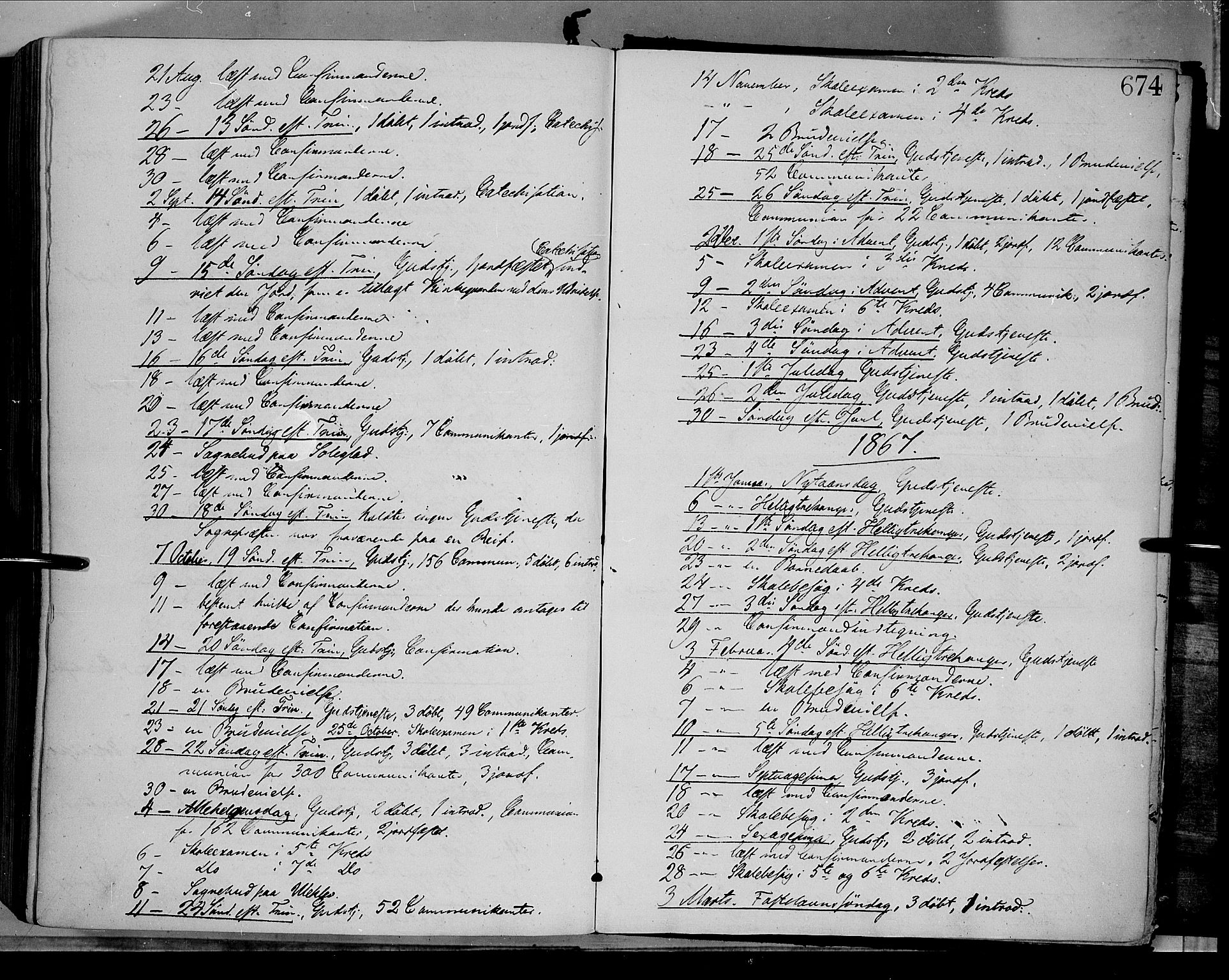 Dovre prestekontor, AV/SAH-PREST-066/H/Ha/Haa/L0001: Parish register (official) no. 1, 1854-1878, p. 674