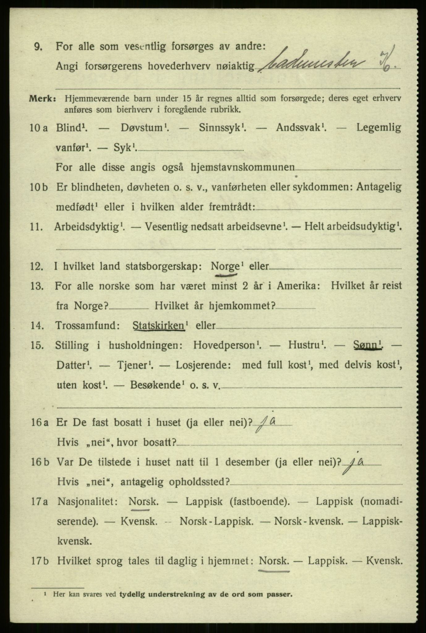 SATØ, 1920 census for Tromsø, 1920, p. 10276