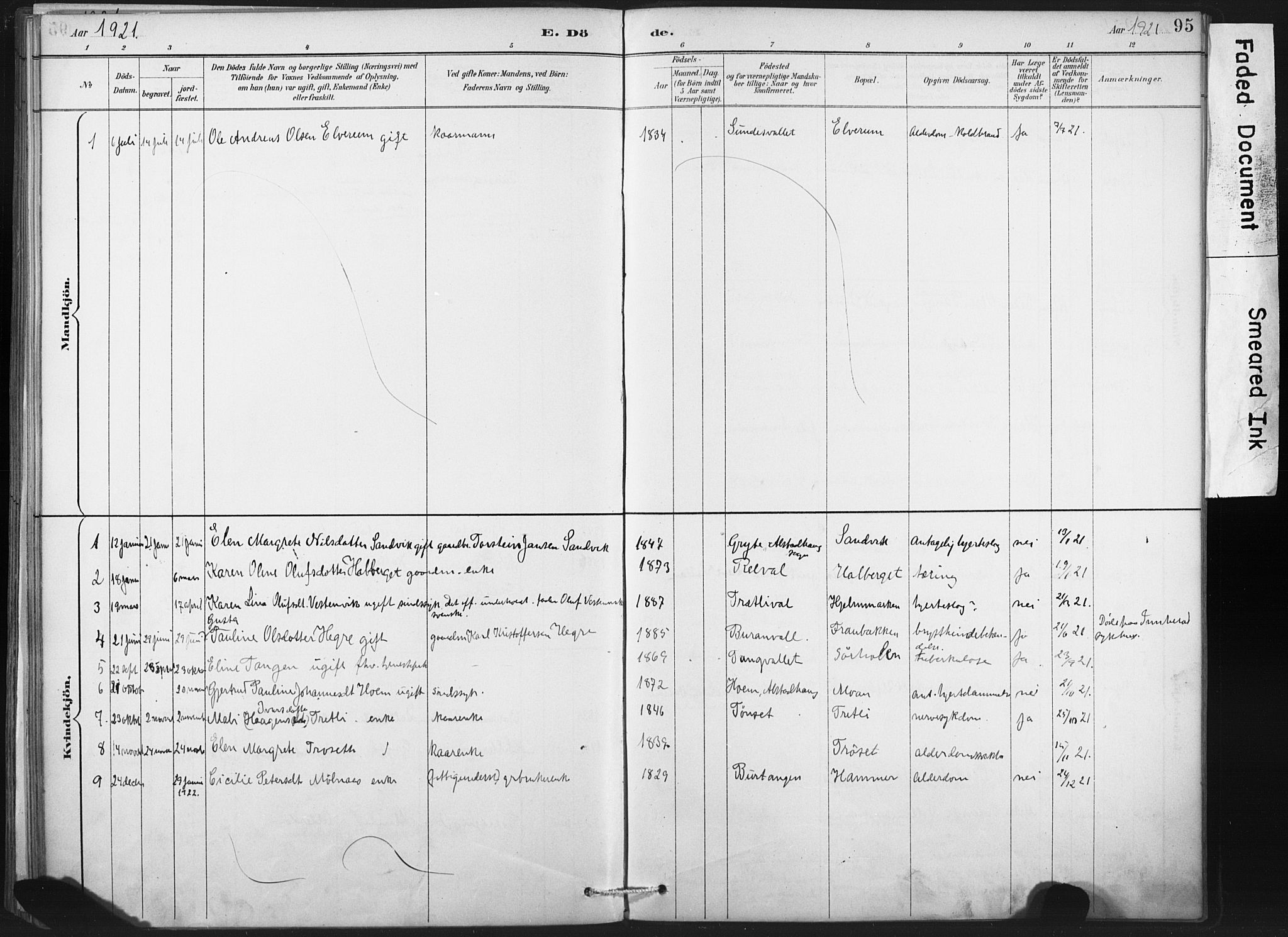 Ministerialprotokoller, klokkerbøker og fødselsregistre - Nord-Trøndelag, AV/SAT-A-1458/718/L0175: Parish register (official) no. 718A01, 1890-1923, p. 95