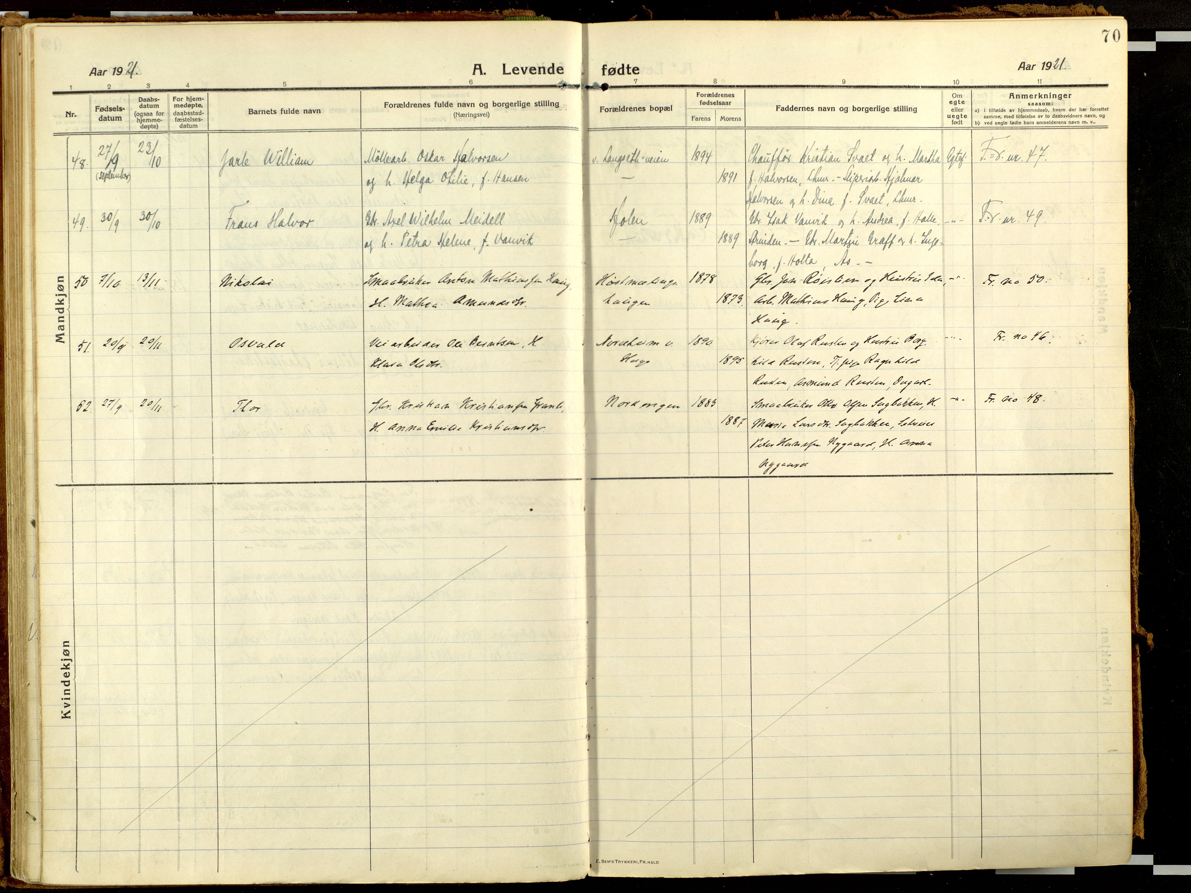 Fåberg prestekontor, AV/SAH-PREST-086/H/Ha/Haa/L0013: Parish register (official) no. 13, 1913-1928, p. 70