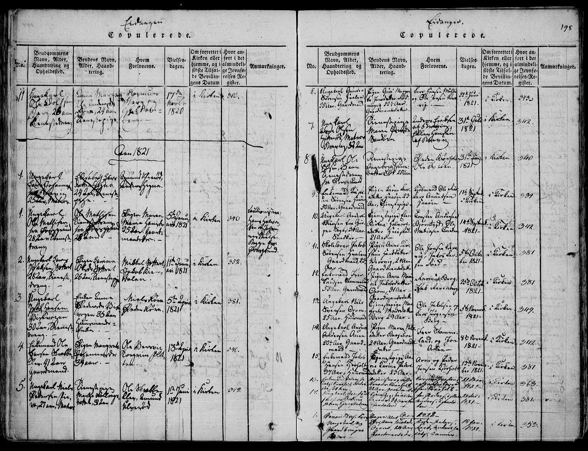 Eidanger kirkebøker, SAKO/A-261/F/Fa/L0007: Parish register (official) no. 7, 1814-1831, p. 198