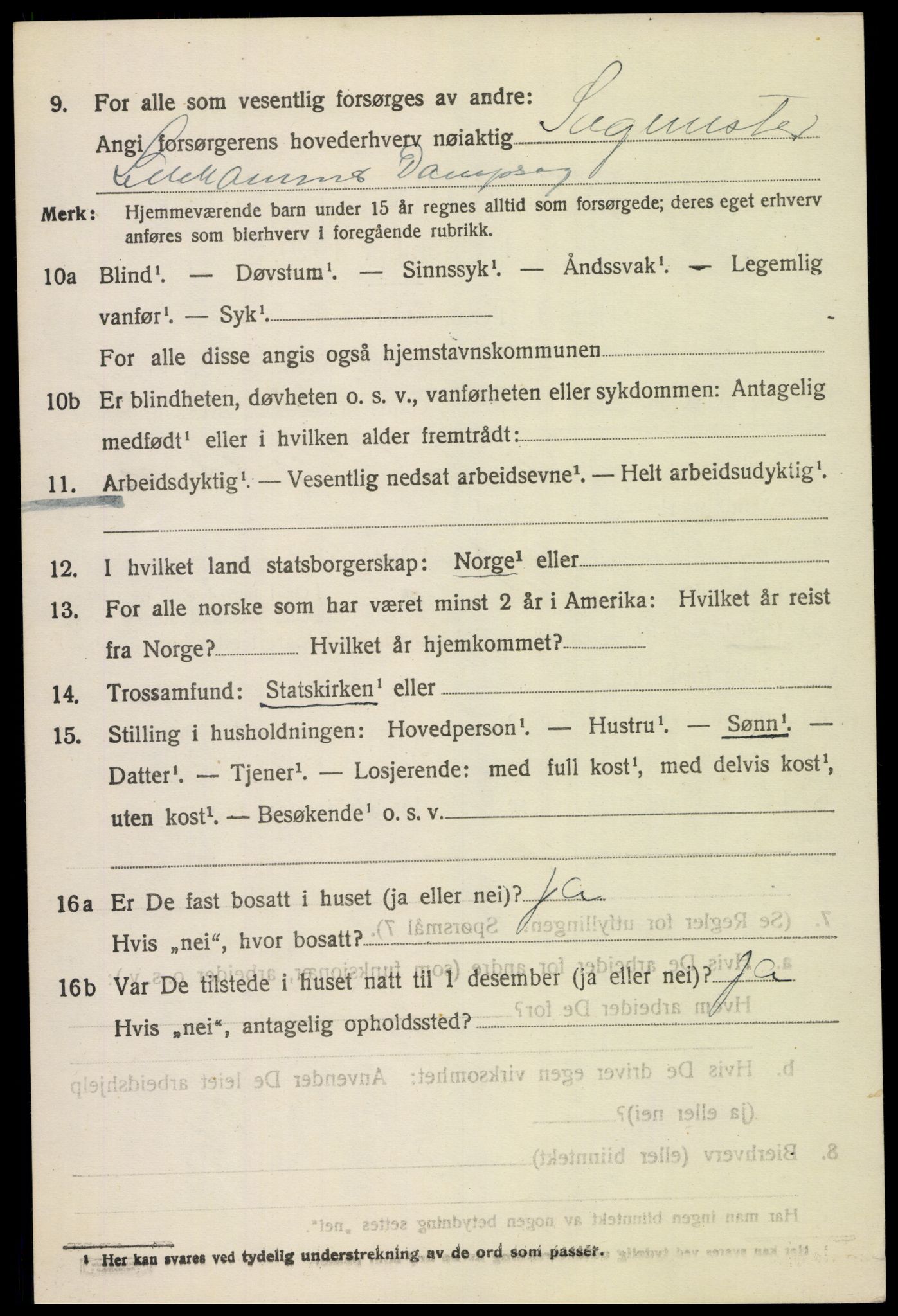 SAH, 1920 census for Fåberg, 1920, p. 6515