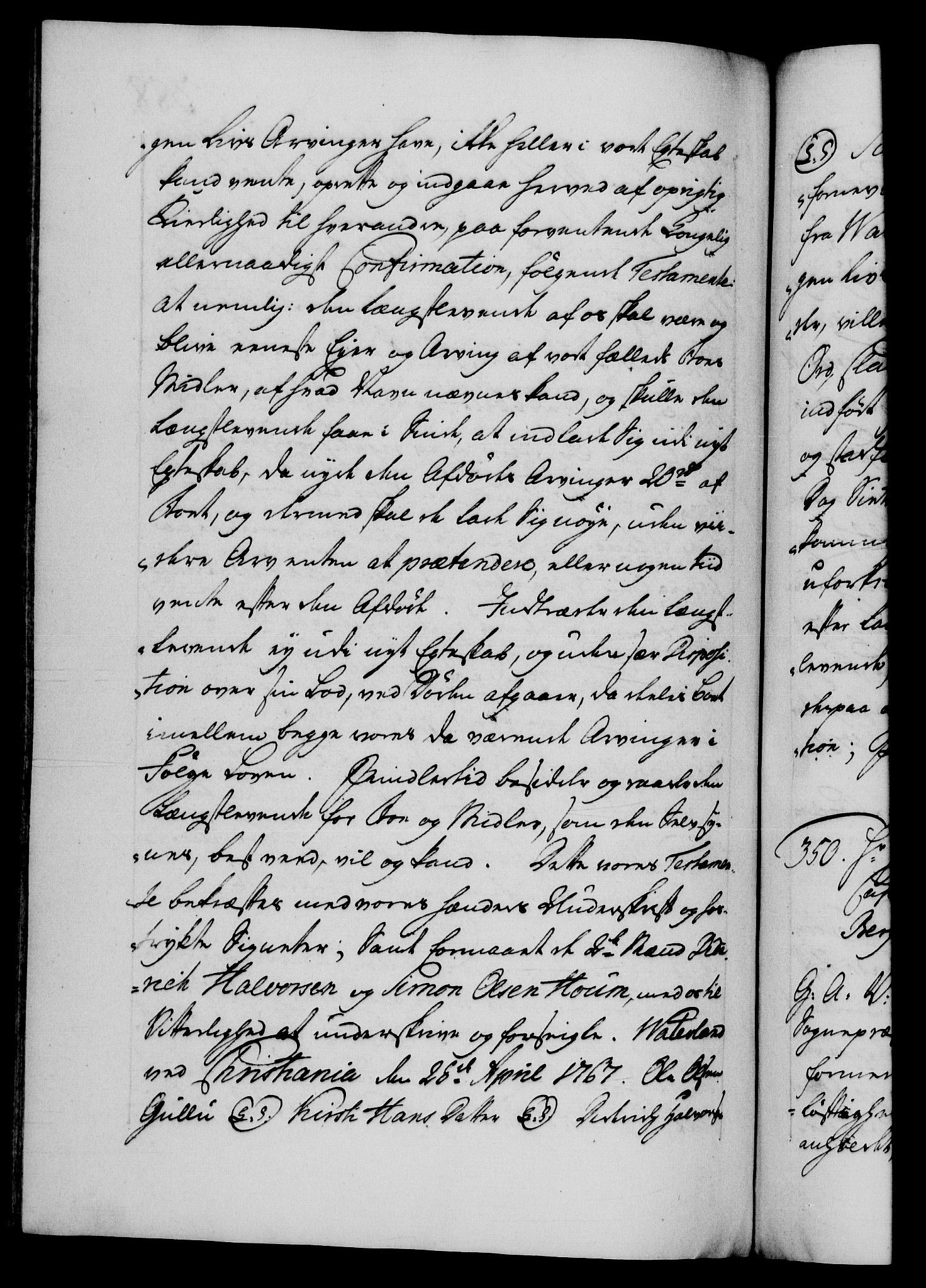 Danske Kanselli 1572-1799, AV/RA-EA-3023/F/Fc/Fca/Fcaa/L0043: Norske registre, 1766-1768, p. 388b