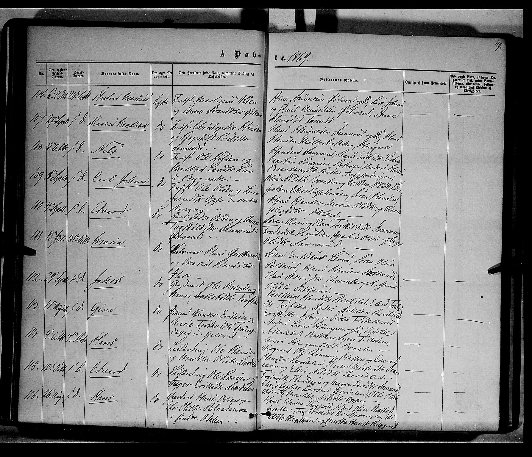 Nord-Odal prestekontor, AV/SAH-PREST-032/H/Ha/Haa/L0004: Parish register (official) no. 4, 1866-1873, p. 49