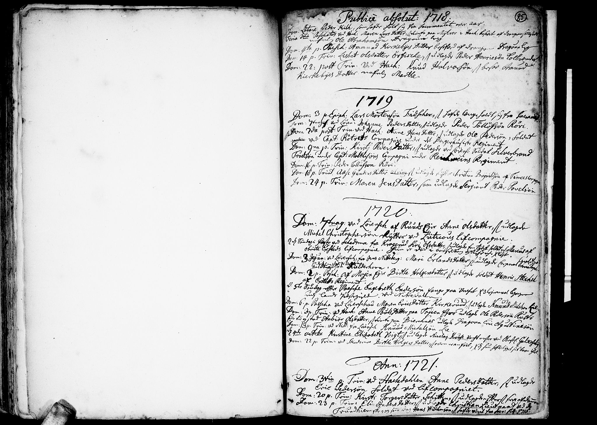 Skedsmo prestekontor Kirkebøker, SAO/A-10033a/F/Fa/L0002: Parish register (official) no. I 2, 1715-1727, p. 85