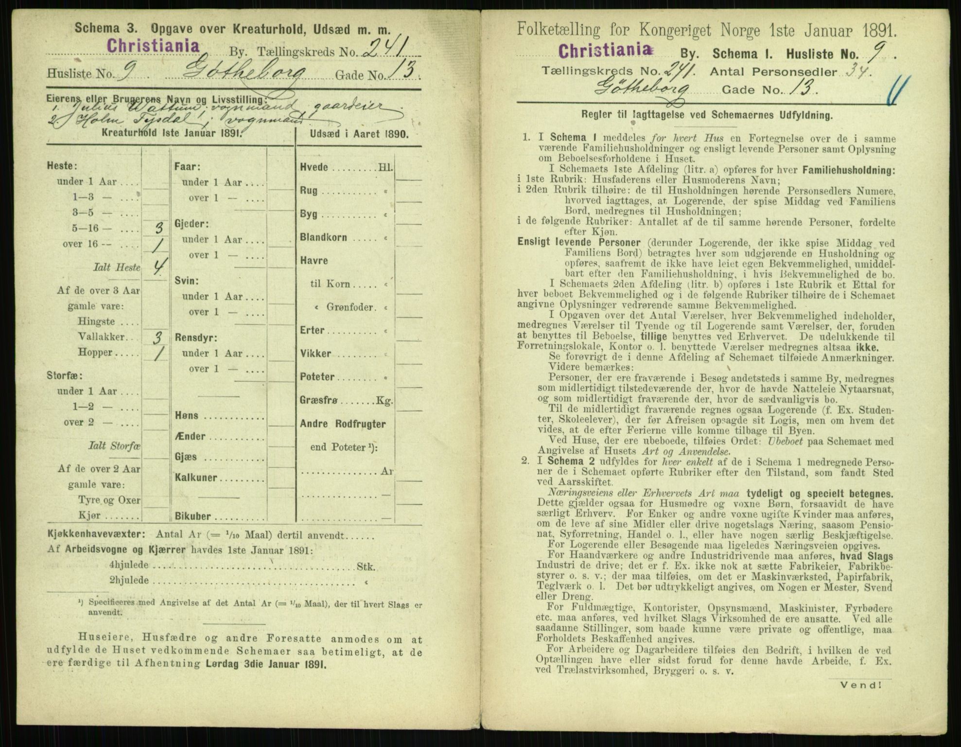 RA, 1891 census for 0301 Kristiania, 1891, p. 146349