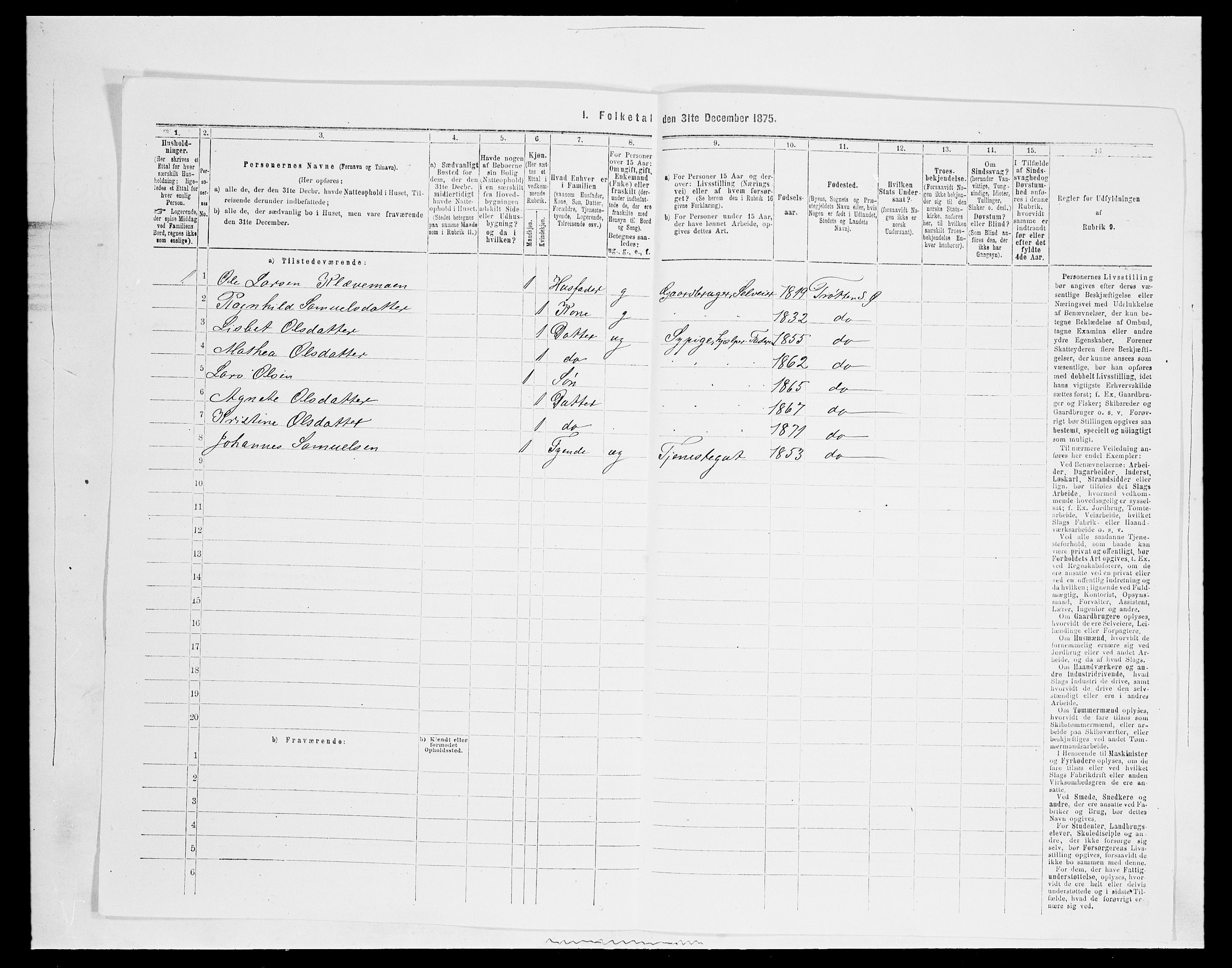 SAH, 1875 census for 0521P Øyer, 1875, p. 954