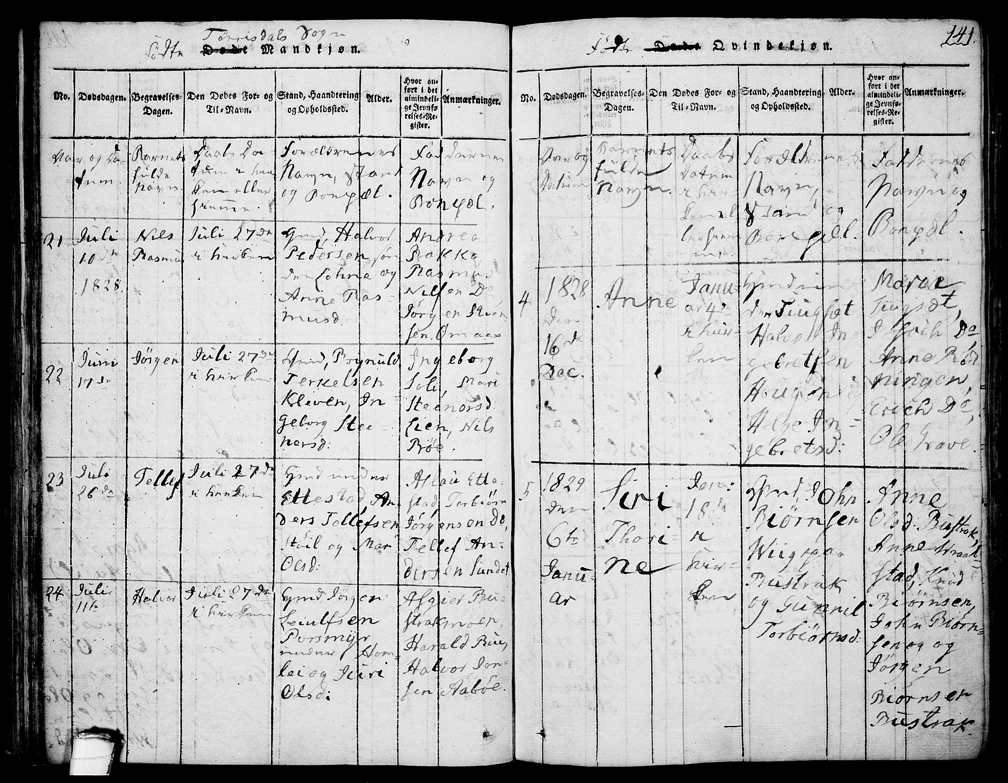 Drangedal kirkebøker, SAKO/A-258/F/Fa/L0005: Parish register (official) no. 5 /2, 1814-1831, p. 141