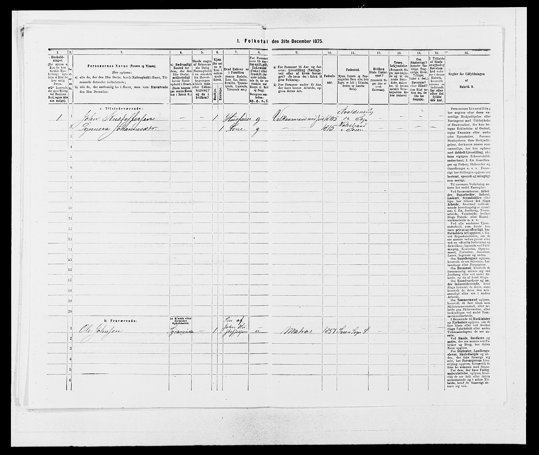 SAB, 1875 census for 1216P Sveio, 1875, p. 716