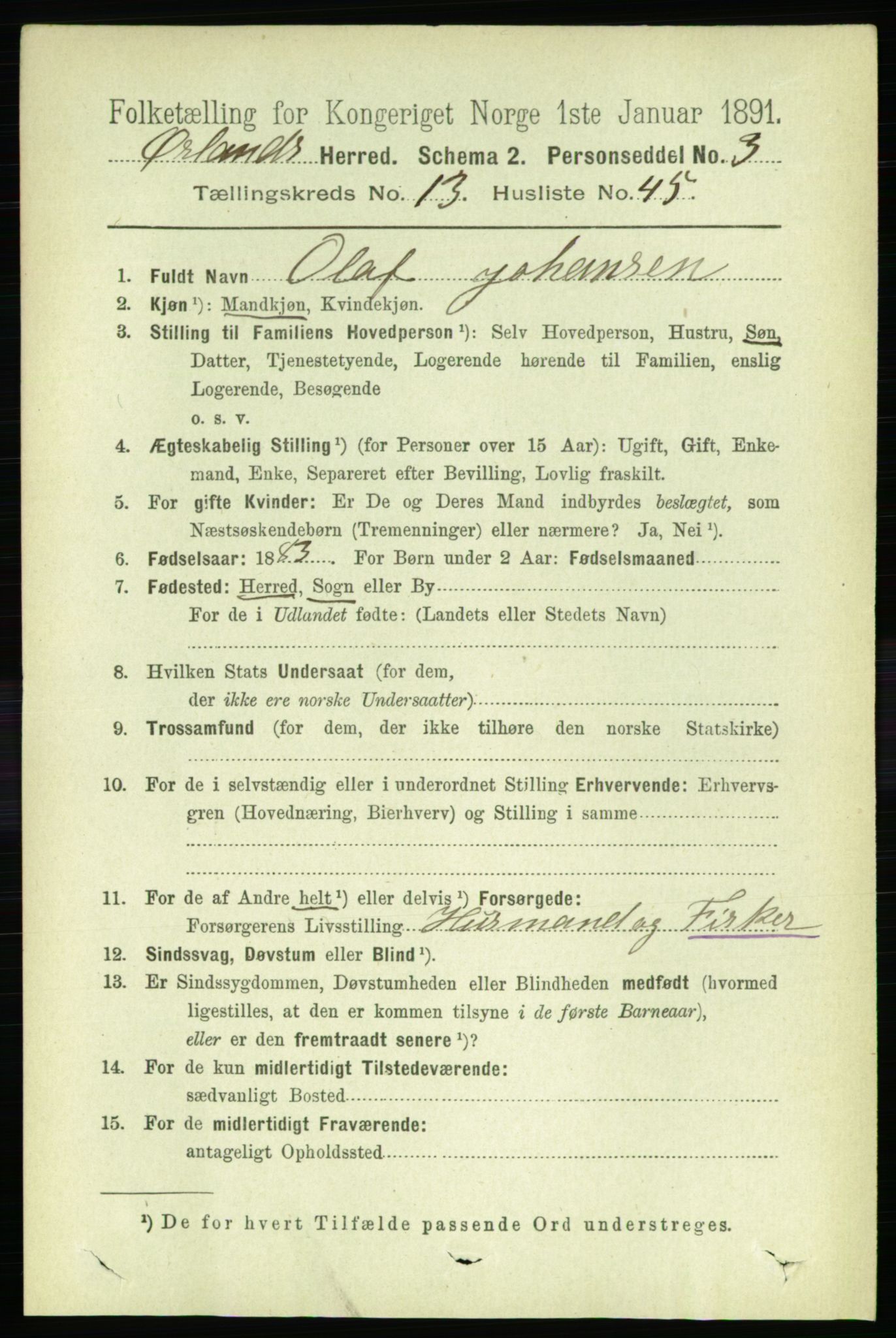 RA, 1891 census for 1621 Ørland, 1891, p. 6155