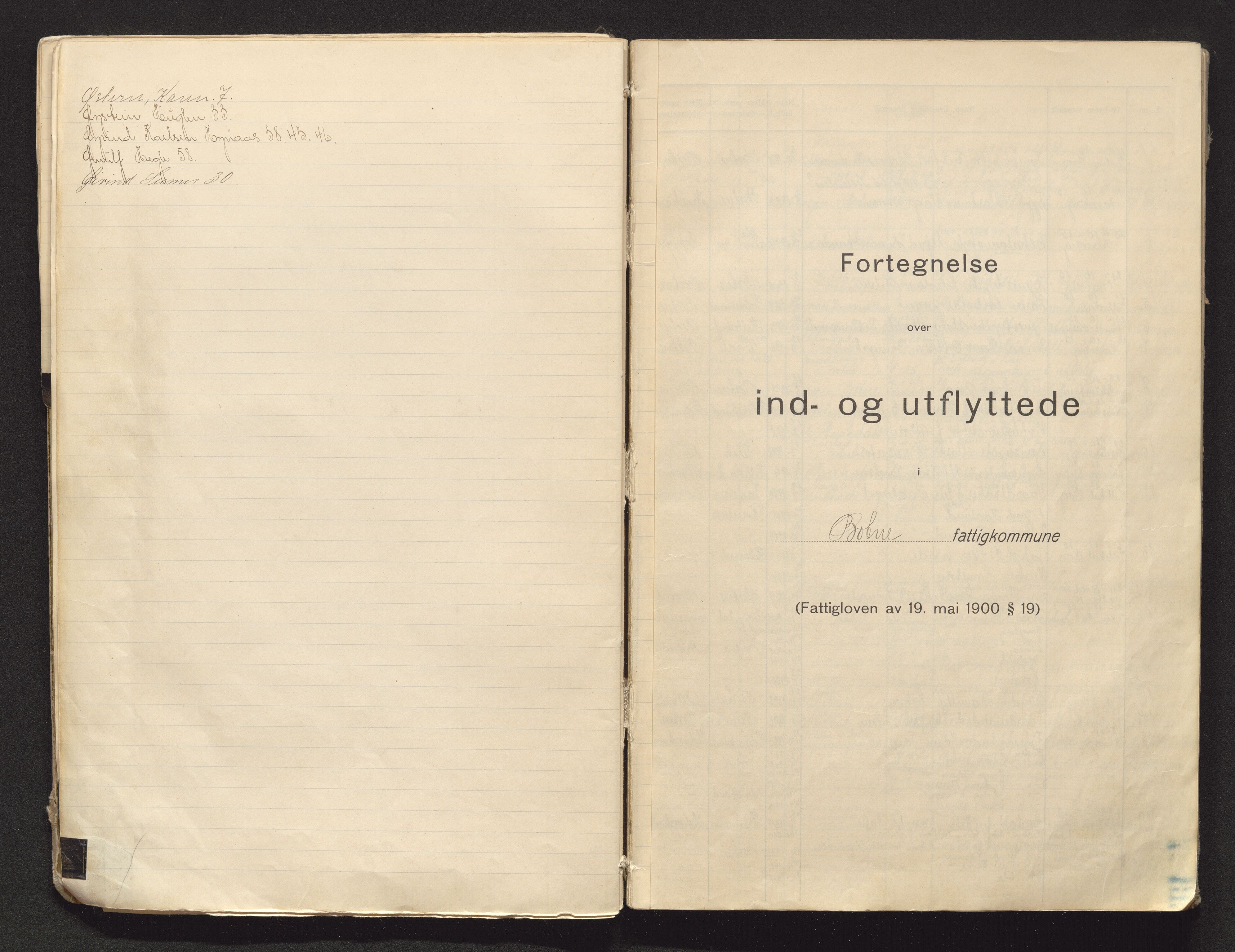 Botne lensmannskontor, AV/SAKO-A-534/O/Oa/L0004: Protokoll over inn- og utflyttede, 1915-1925