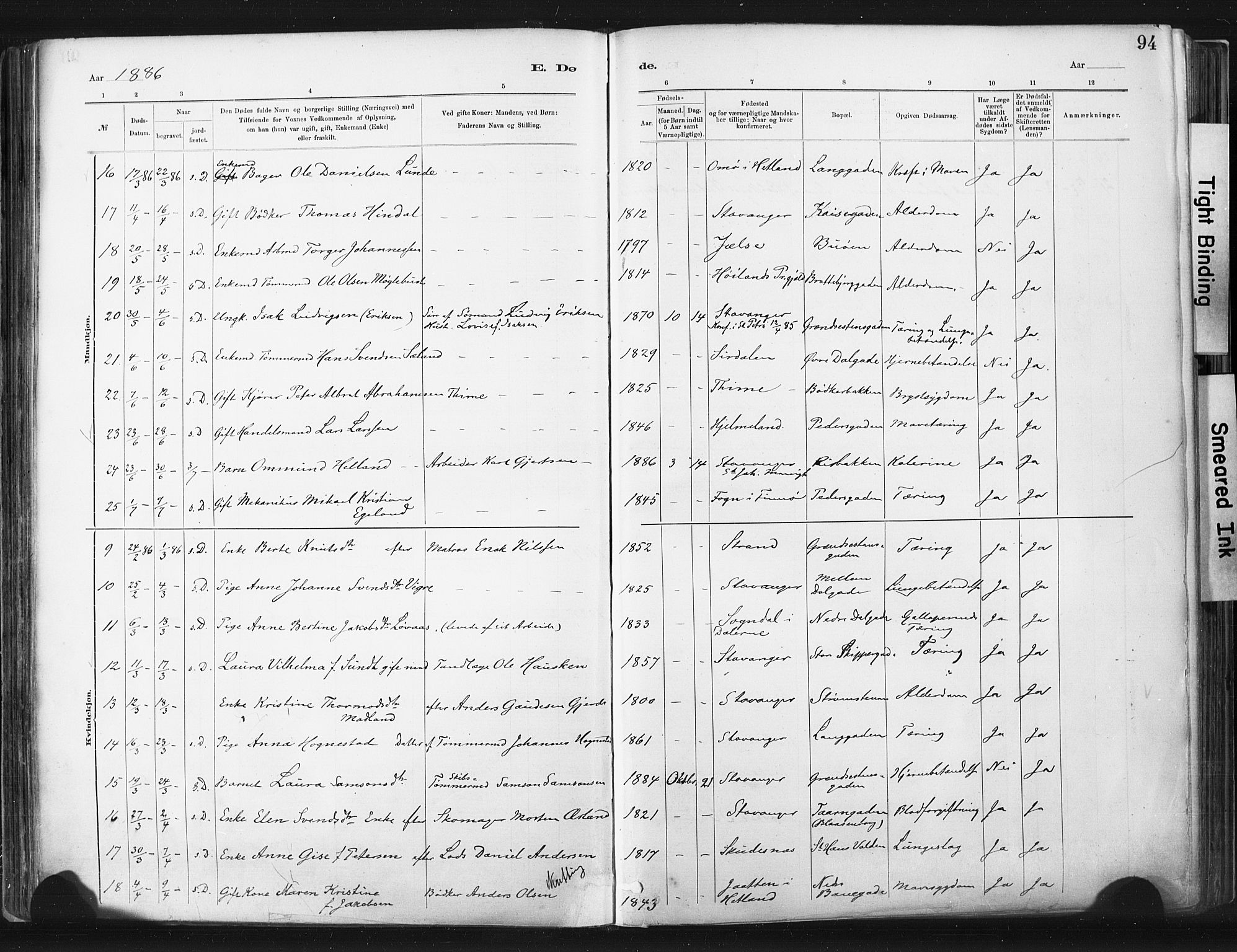 St. Johannes sokneprestkontor, SAST/A-101814/001/30/30BA/L0003: Parish register (official) no. A 3, 1885-1910, p. 94